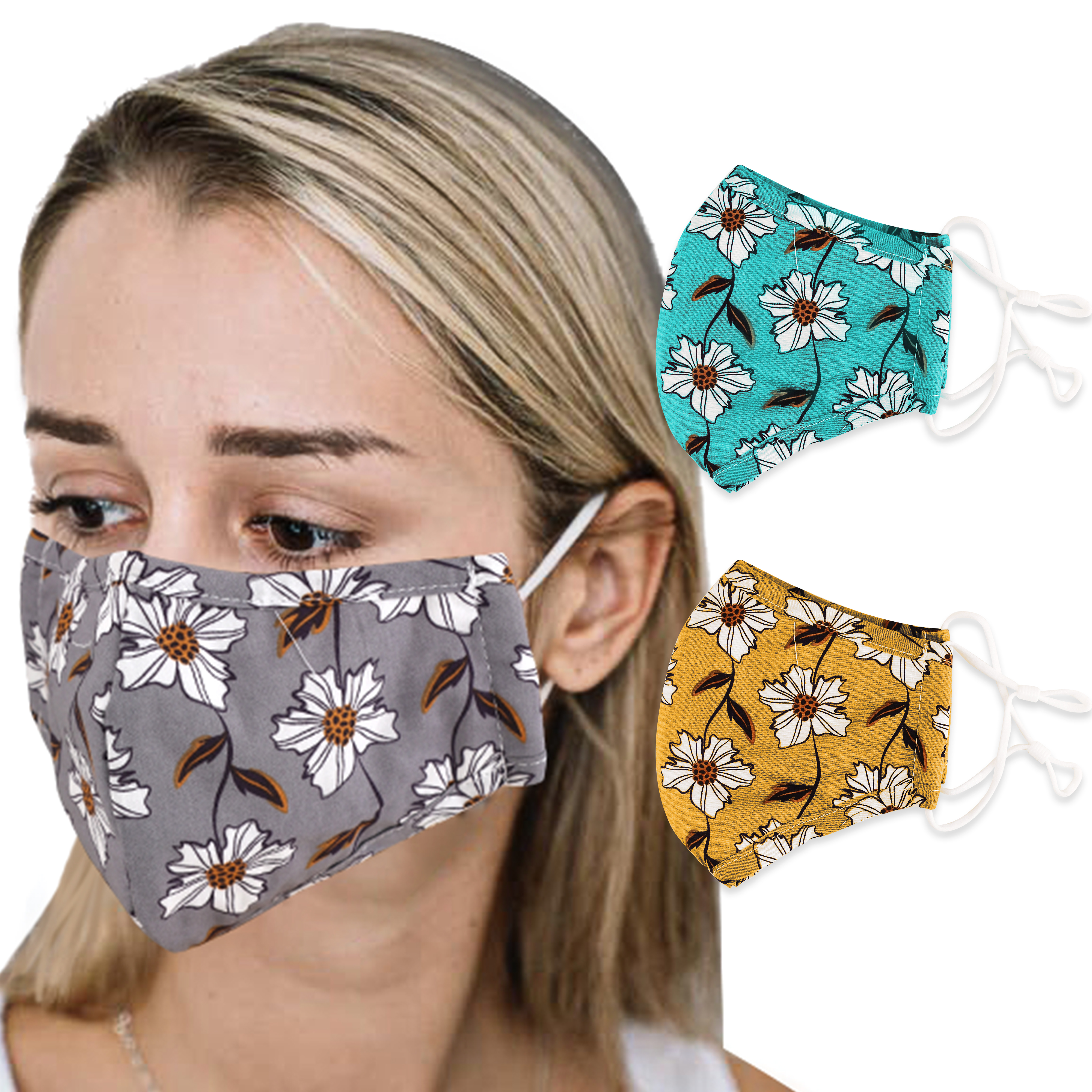 3- Ply Cotton Reusable Face Mask- 6 designs available