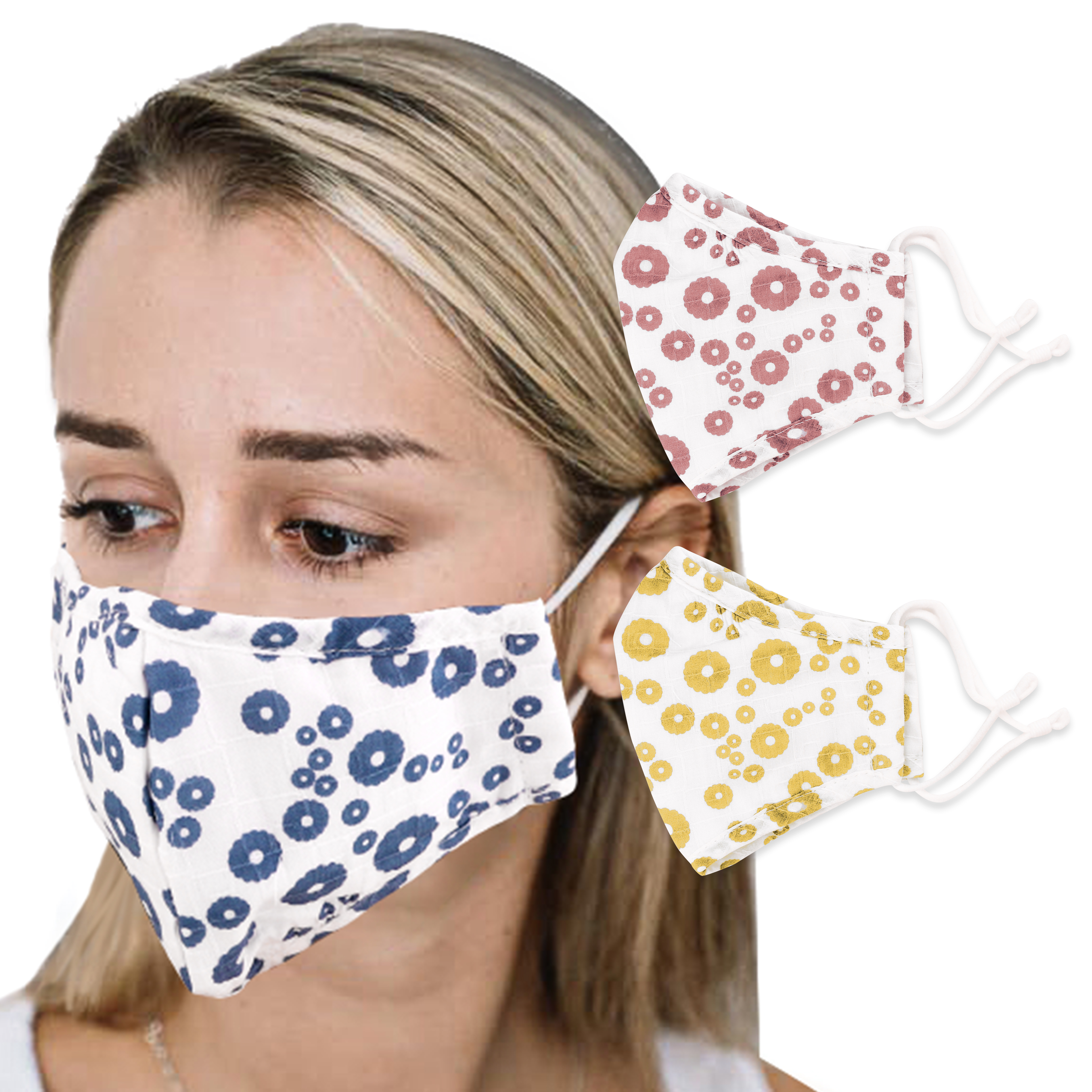 2-Ply Polyester Stylish Reusable Face Mask- 5 designs available