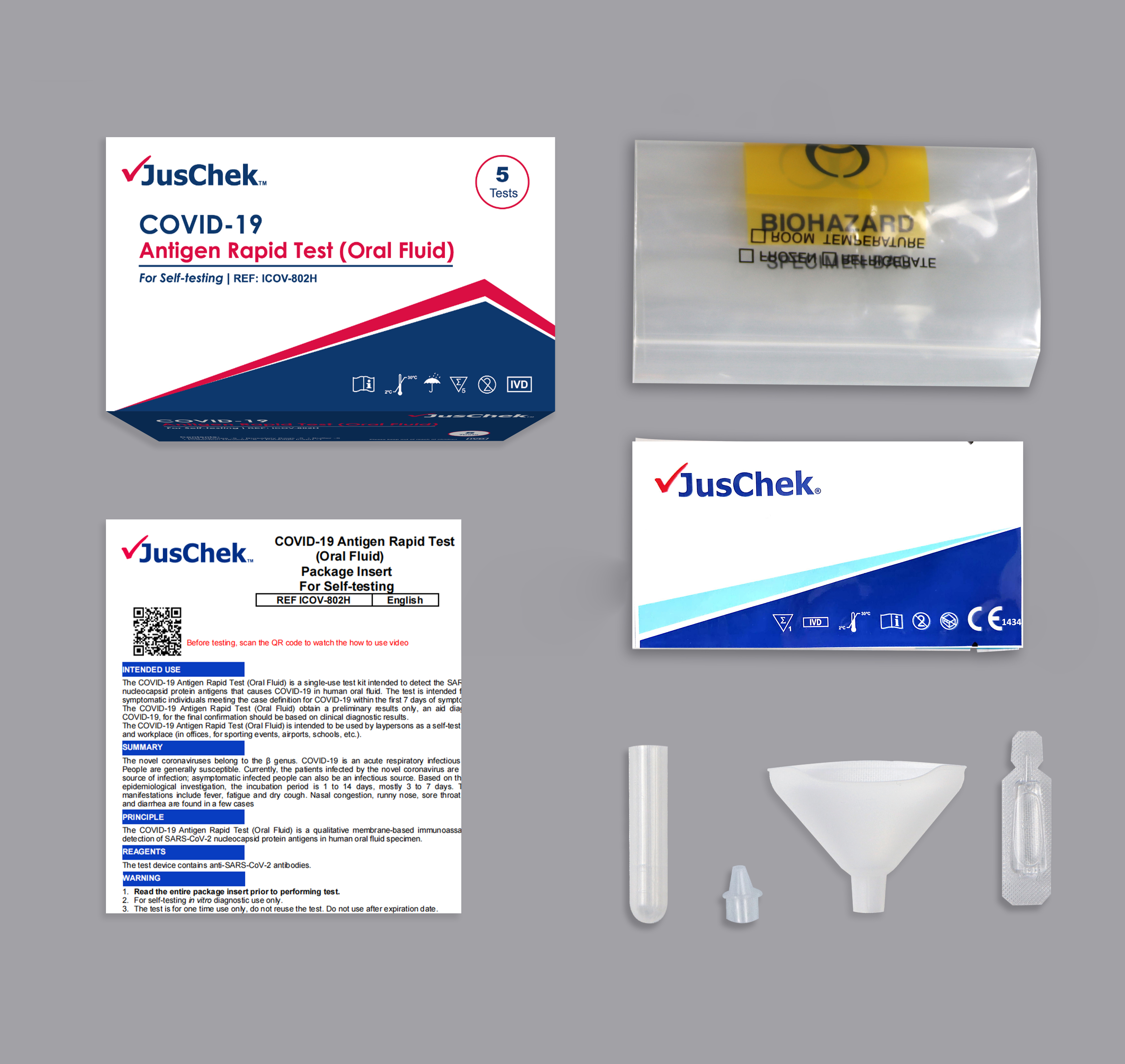 JusChek Antigen Rapid Test(Oral Fluid) 5 Pack