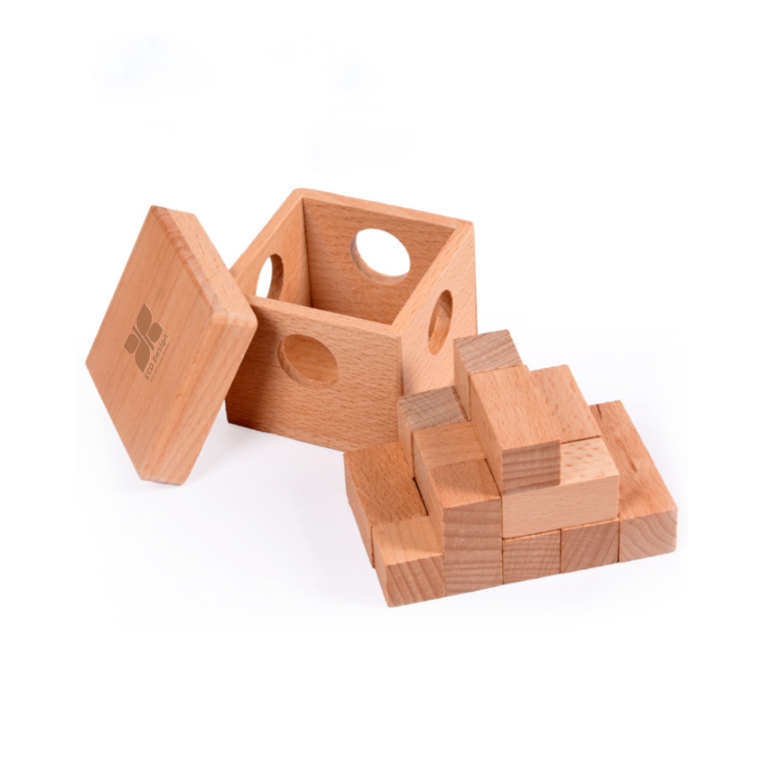 7pcs Wooden Boxed Cube Toy