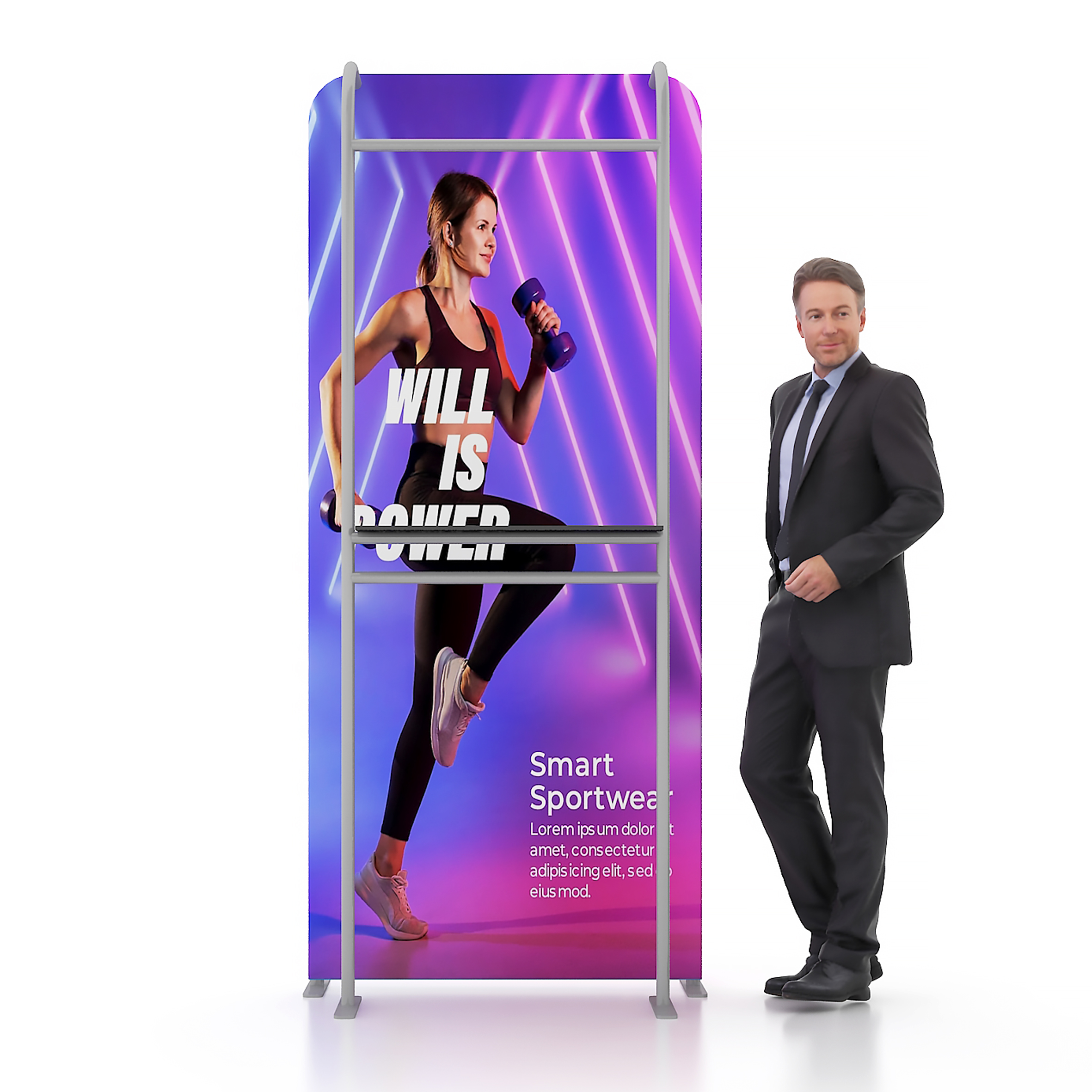 POS360C - Banner Stand Merchandise Display