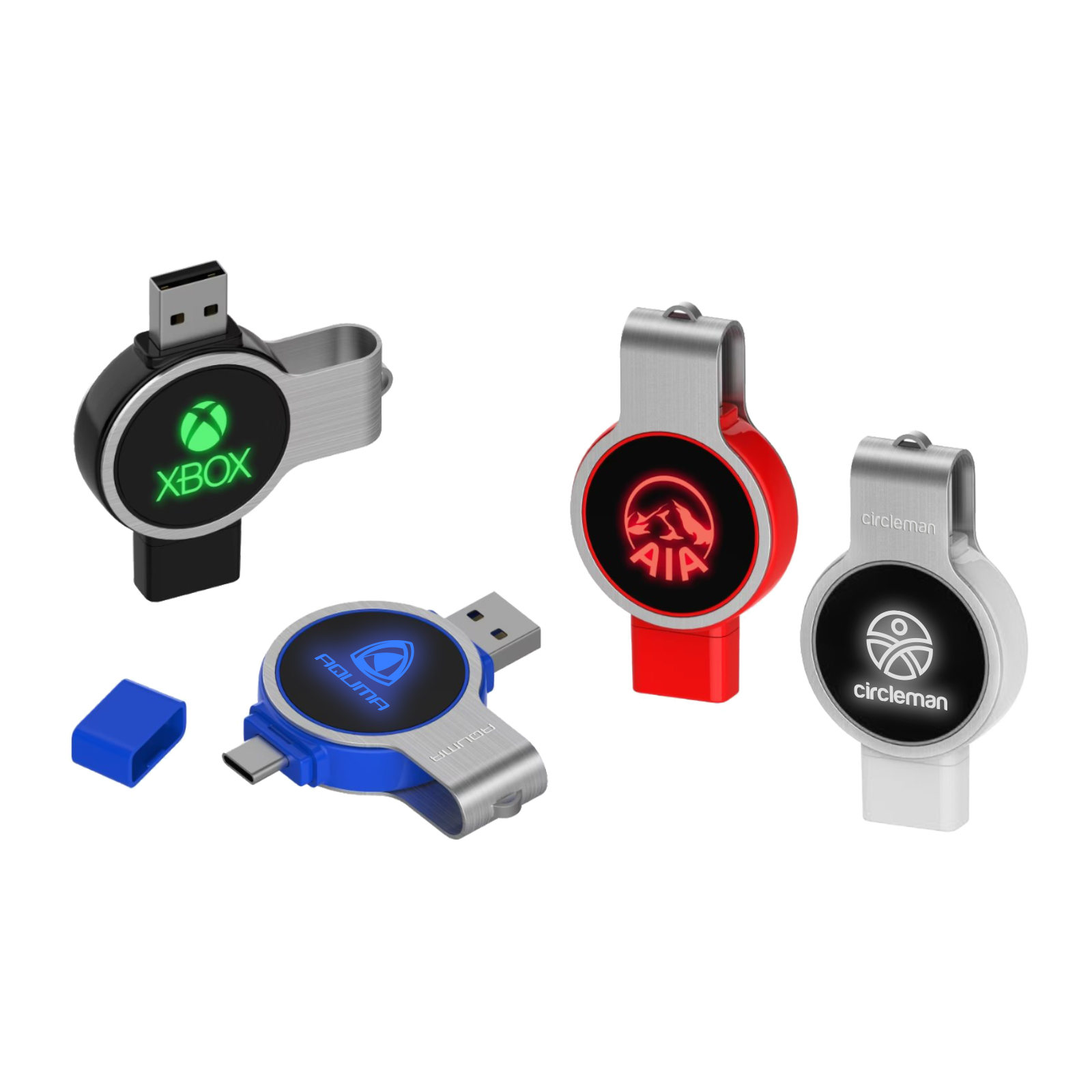 PCU962 - Double Ended Swivel Lighting Logo Flash Drive