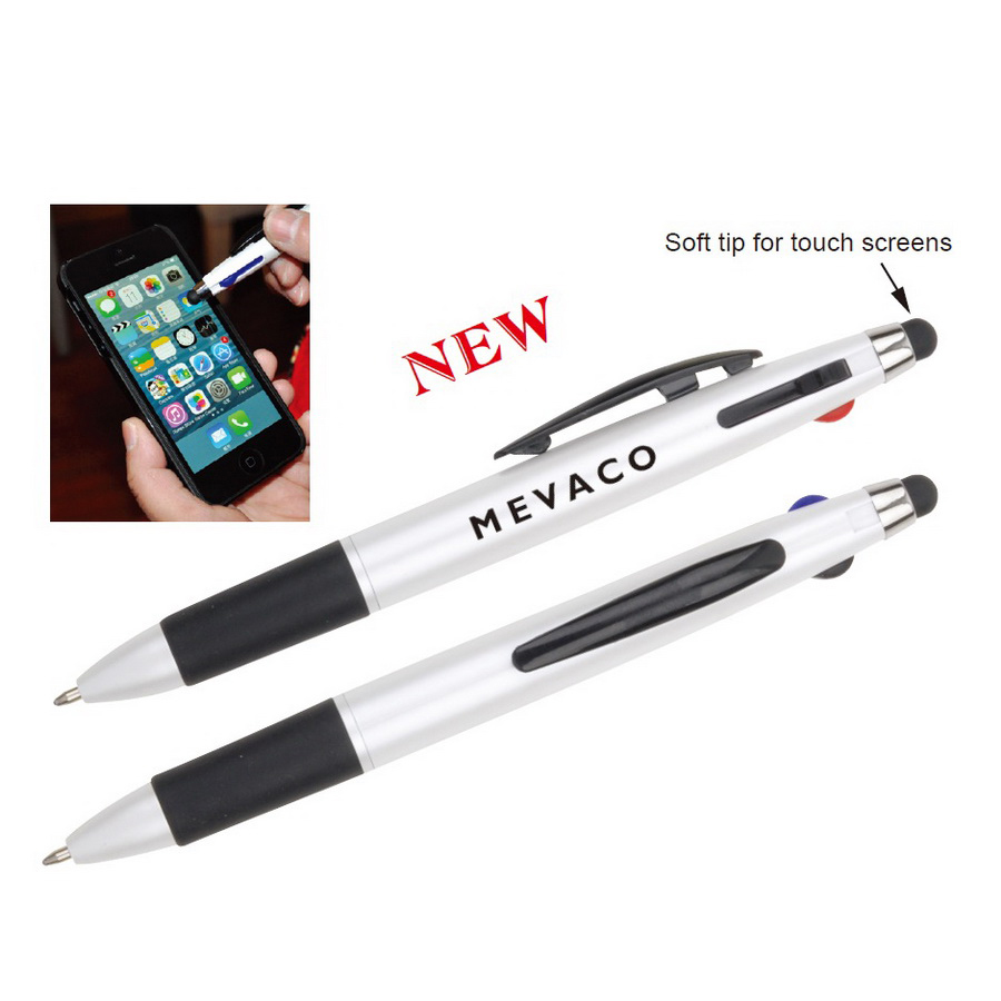 Tricolored Pen with Stylus