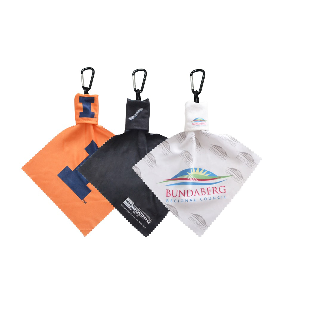 PCT003 - Microfibre Lens Cloth with Carabiner