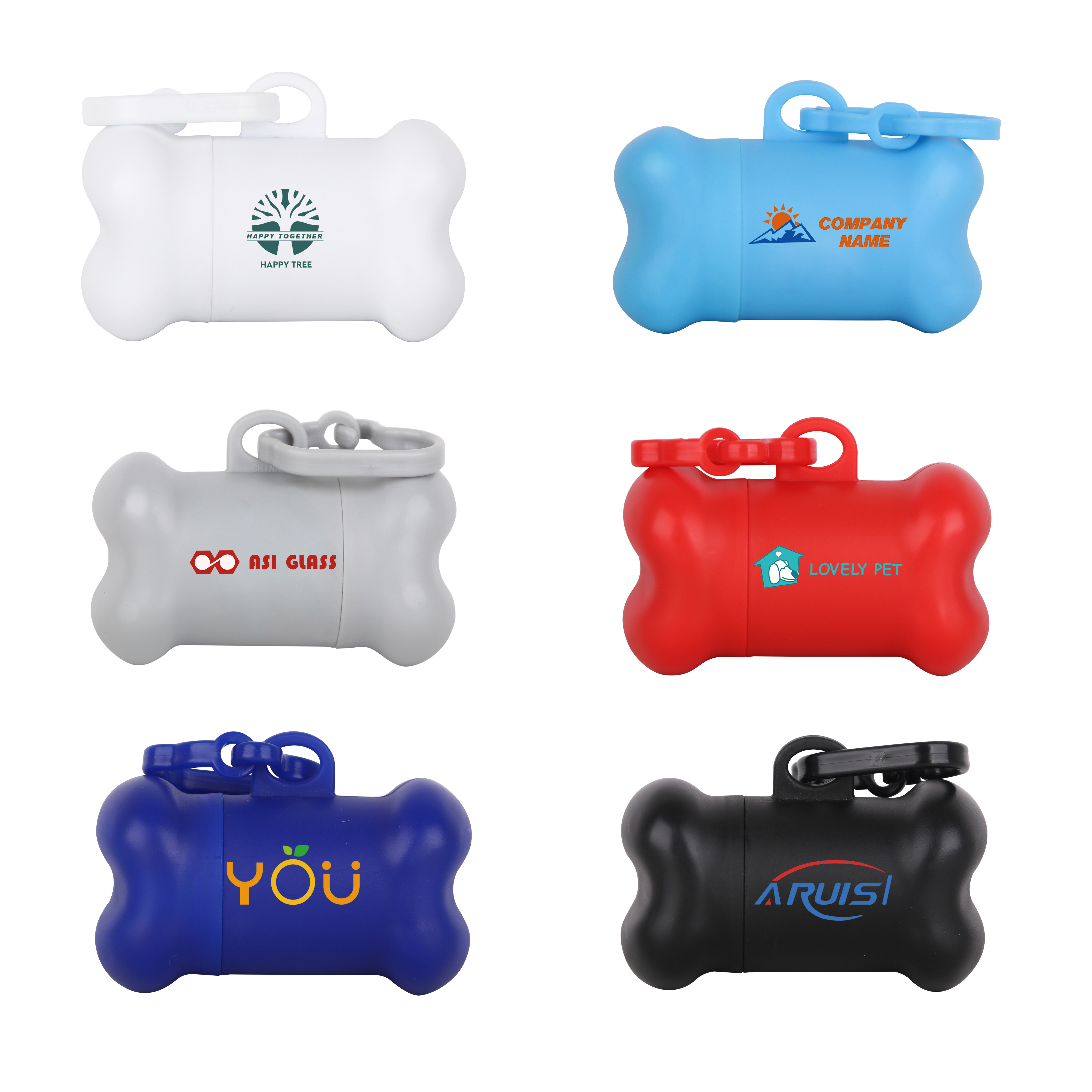 Coloured Bone Shape Wastebag Dispenser