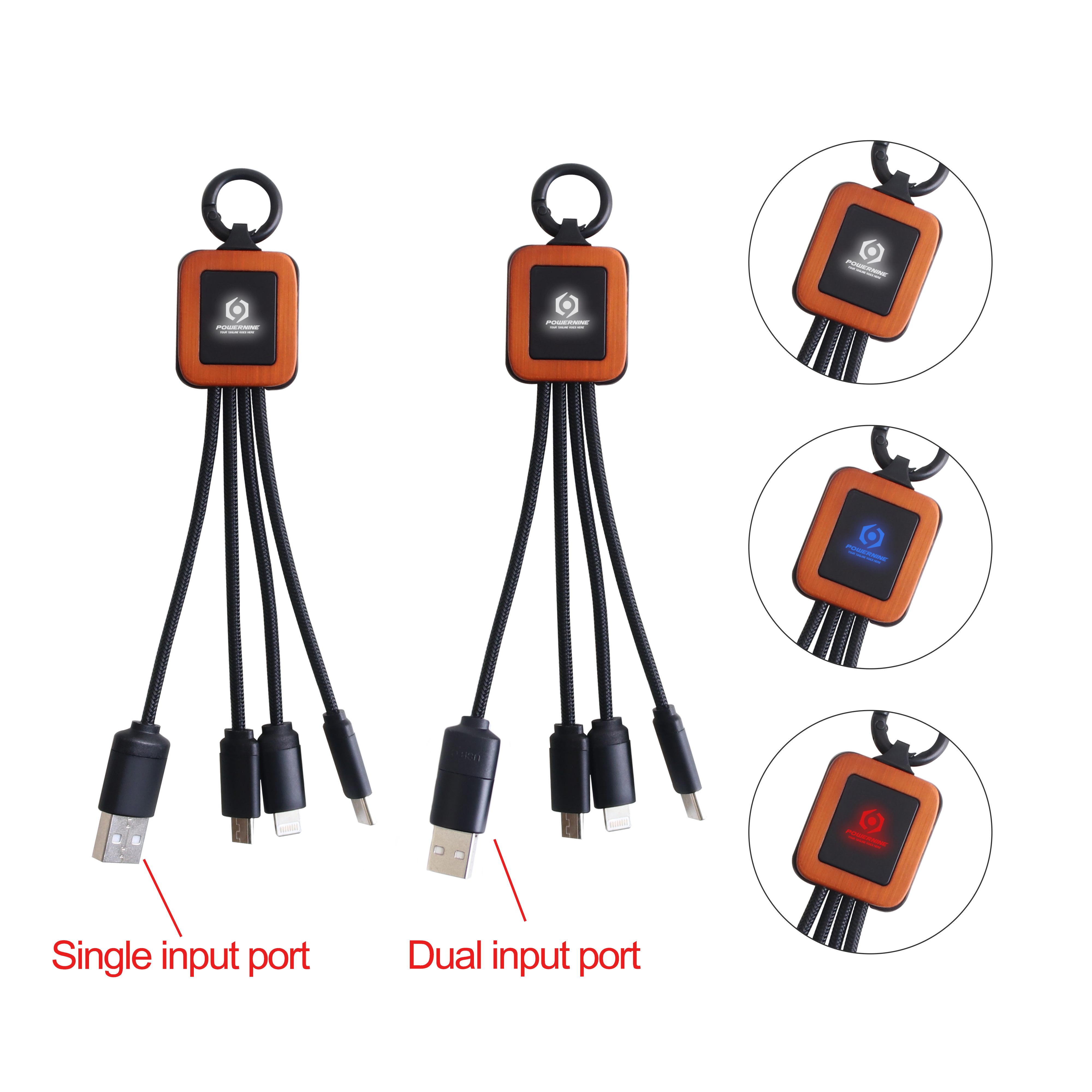 Light Up Charging Cable - Square Shape