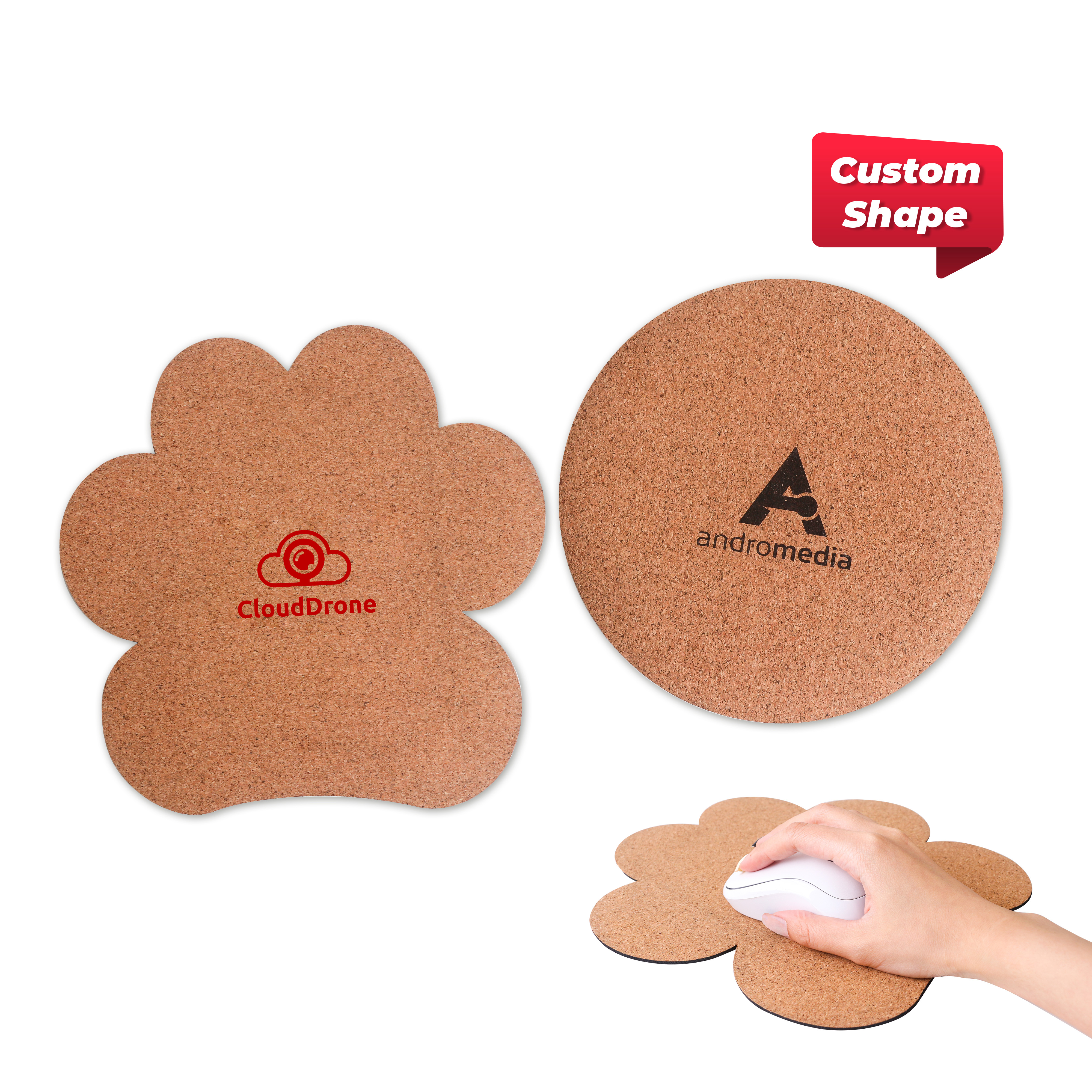 PCM76 - Custom Shaped Cork Mouse Mat