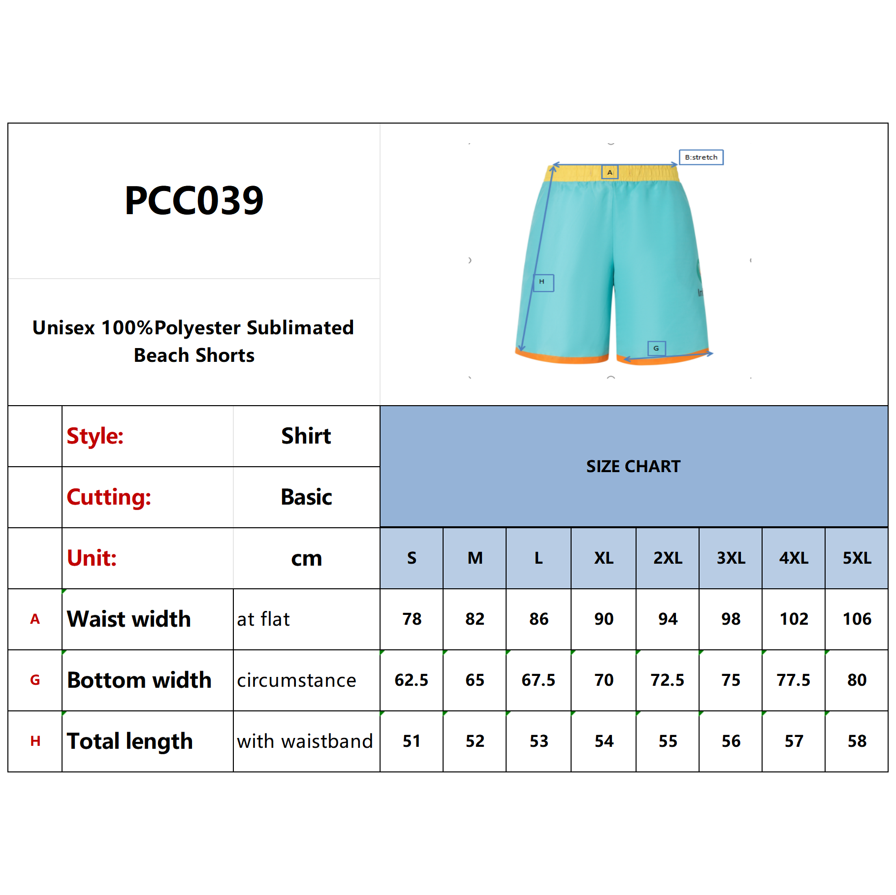 Men's Polyester Sublimated Beach Shorts