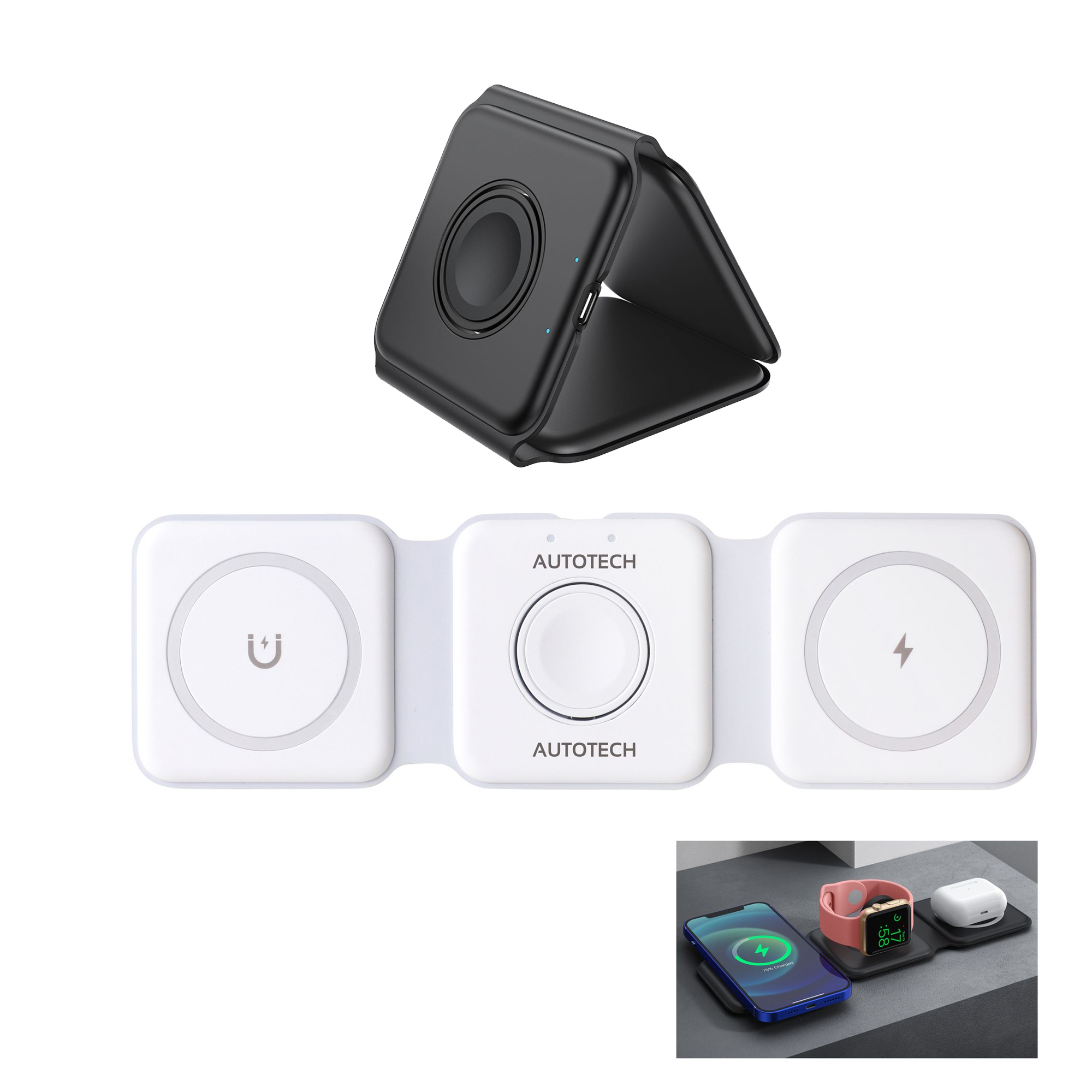 PCT280 - 3-In-1 Foldable Magsafe Wireless Charger