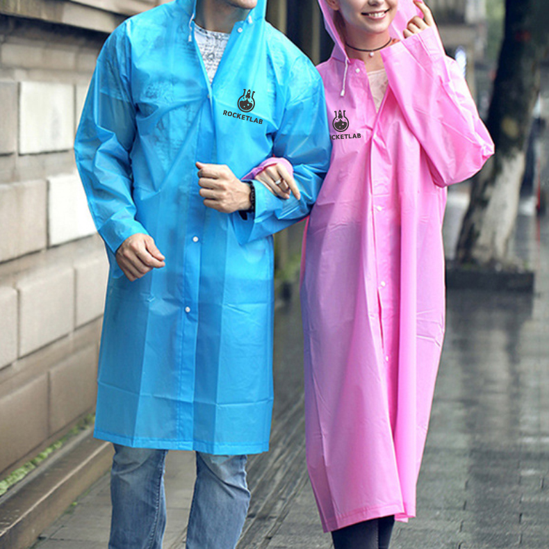 PCC661 - Reusable Adult PEVA Screen Print Raincoat
