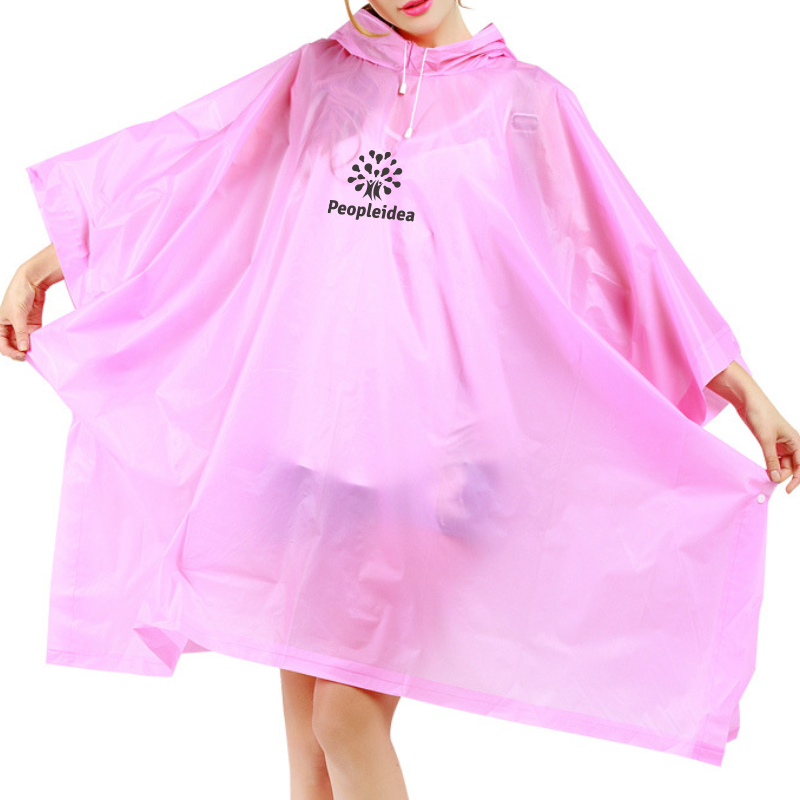 PCC662 - Reusable Adult PEVA Screen Print Rain Poncho