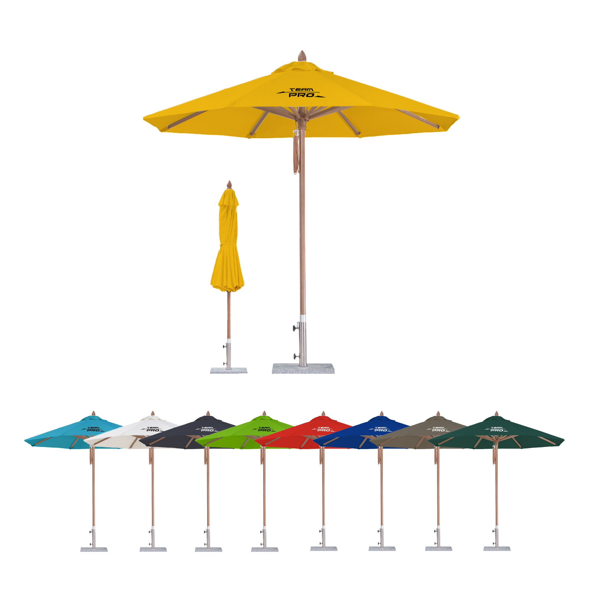 POS147 - 4x4m Wind-resistant Octagon Stock Colour Outdoor Umbrella