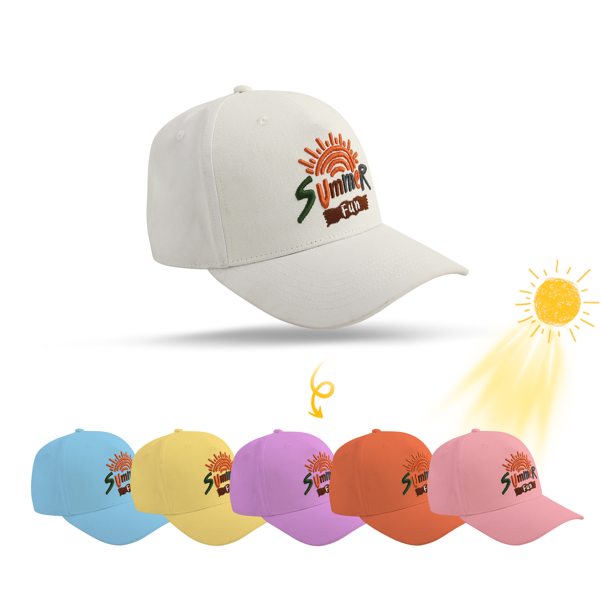 PCH366 - Colour Changing Baseball Cap 5 Panel