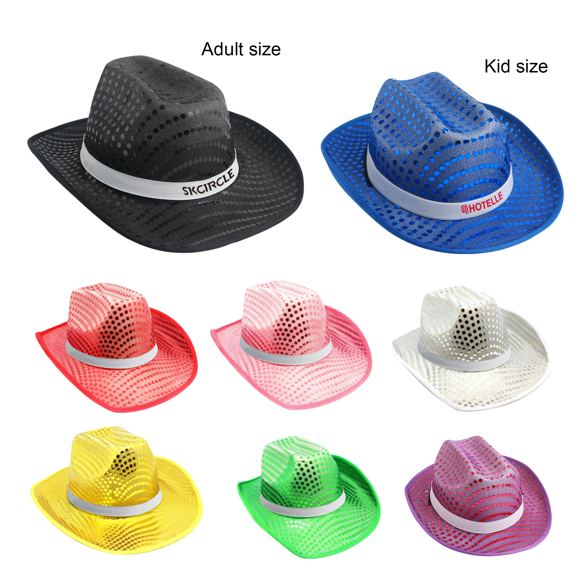 PXL156B - Sequin Cowboy Hats