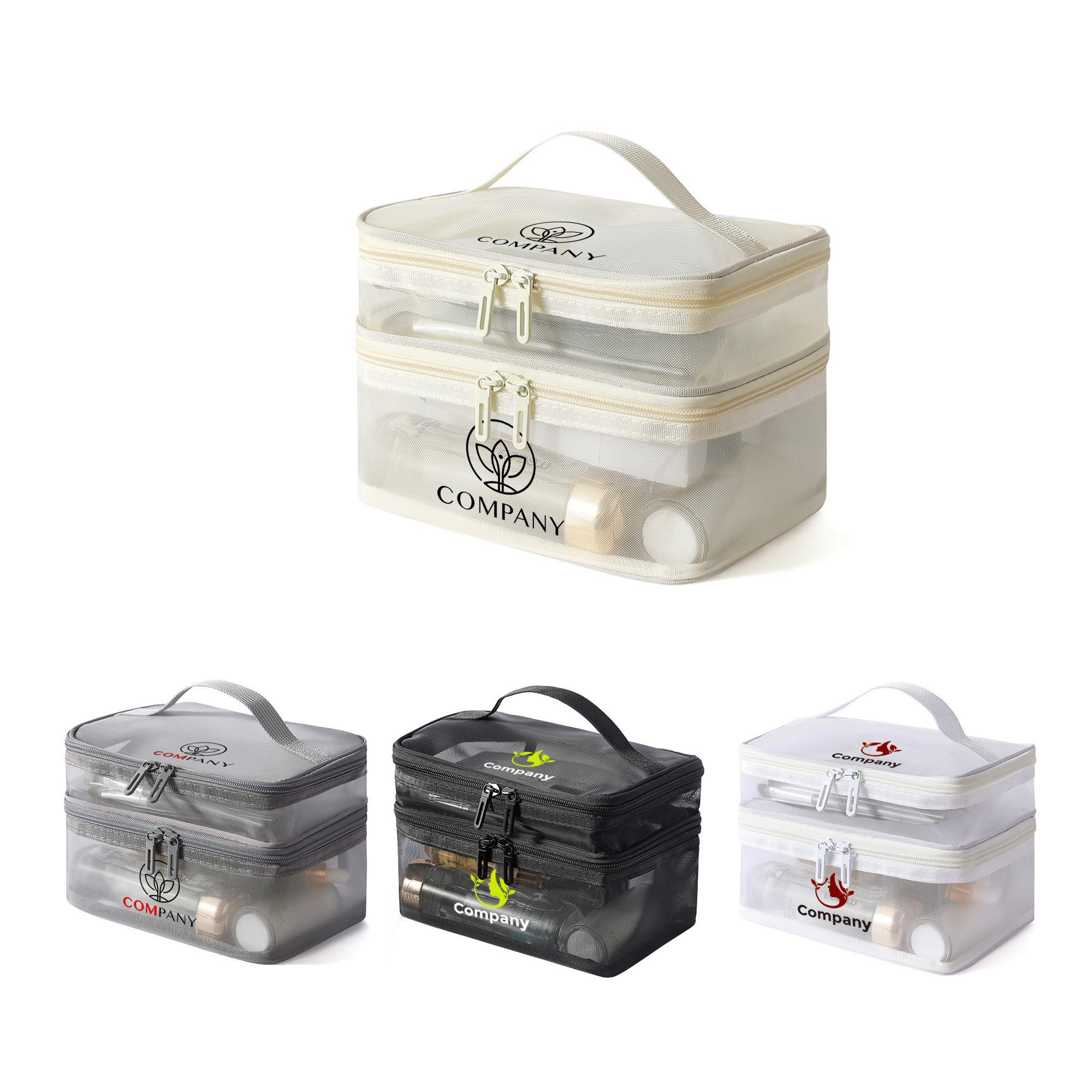 PCBC200 - Nylon Mesh Sheer Double Layer Cosmetic Bag