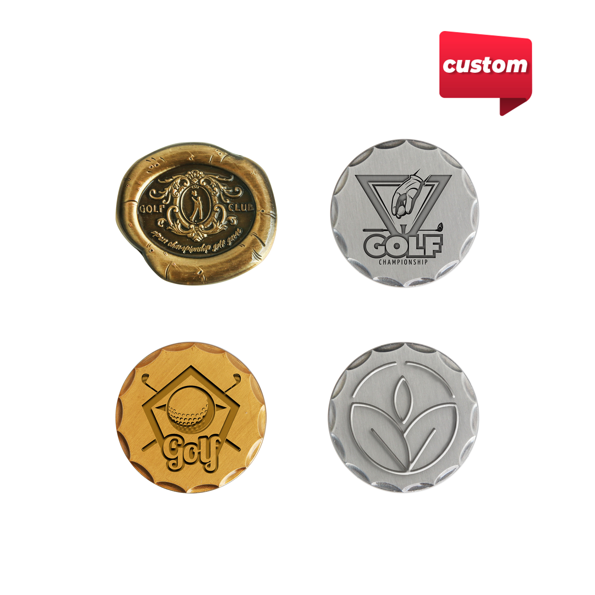 PCH442B - 40mm Custom Antique Golf Ball Marker