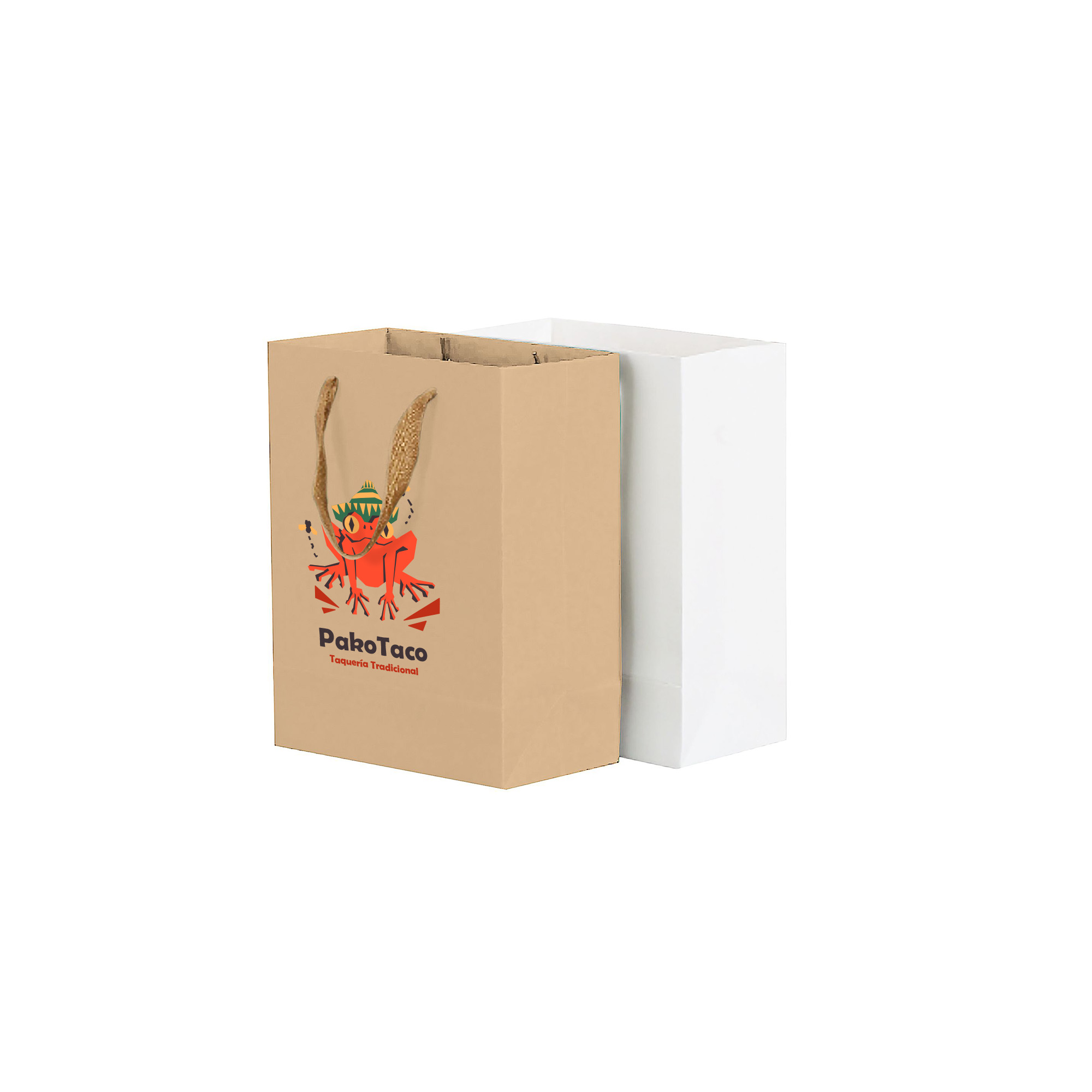 Small Vertical Paper Bag with Rope Handle(150 x 220 x 90mm)