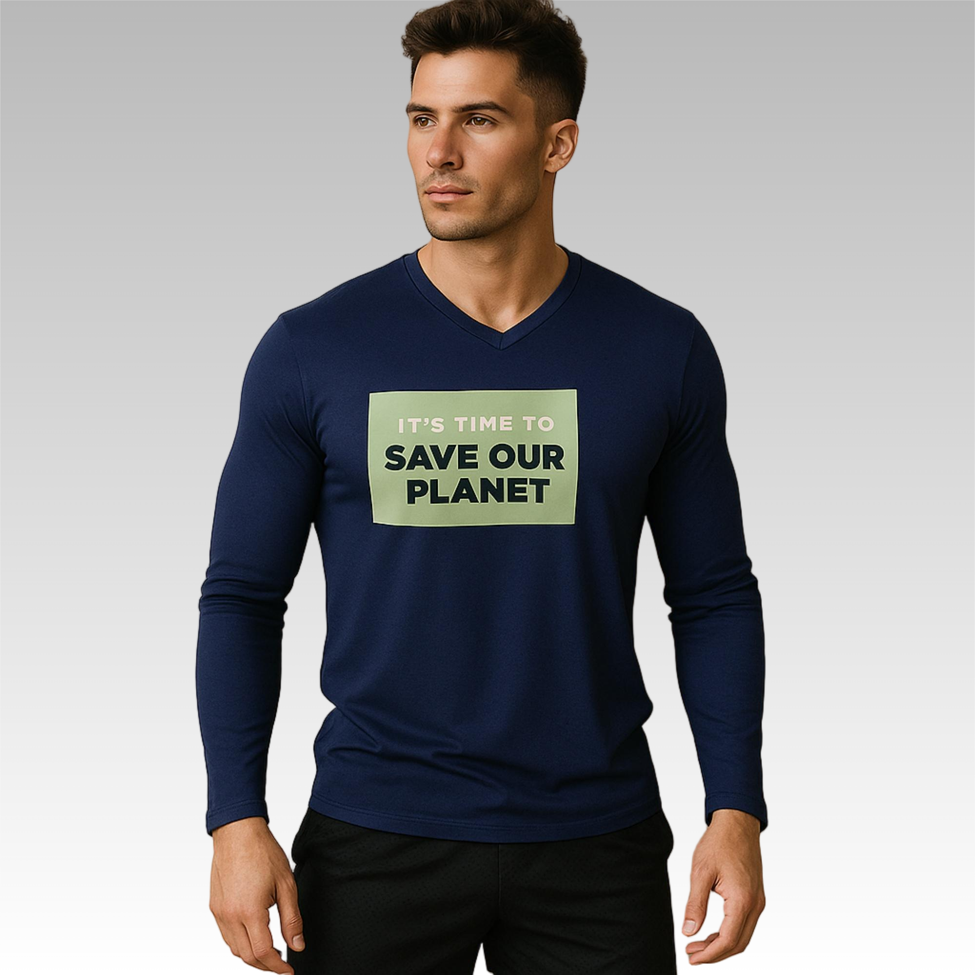 PCC859 - Unisex Adults RPET Milk Silk Sublimated V-Neck Long Sleeves Shirt