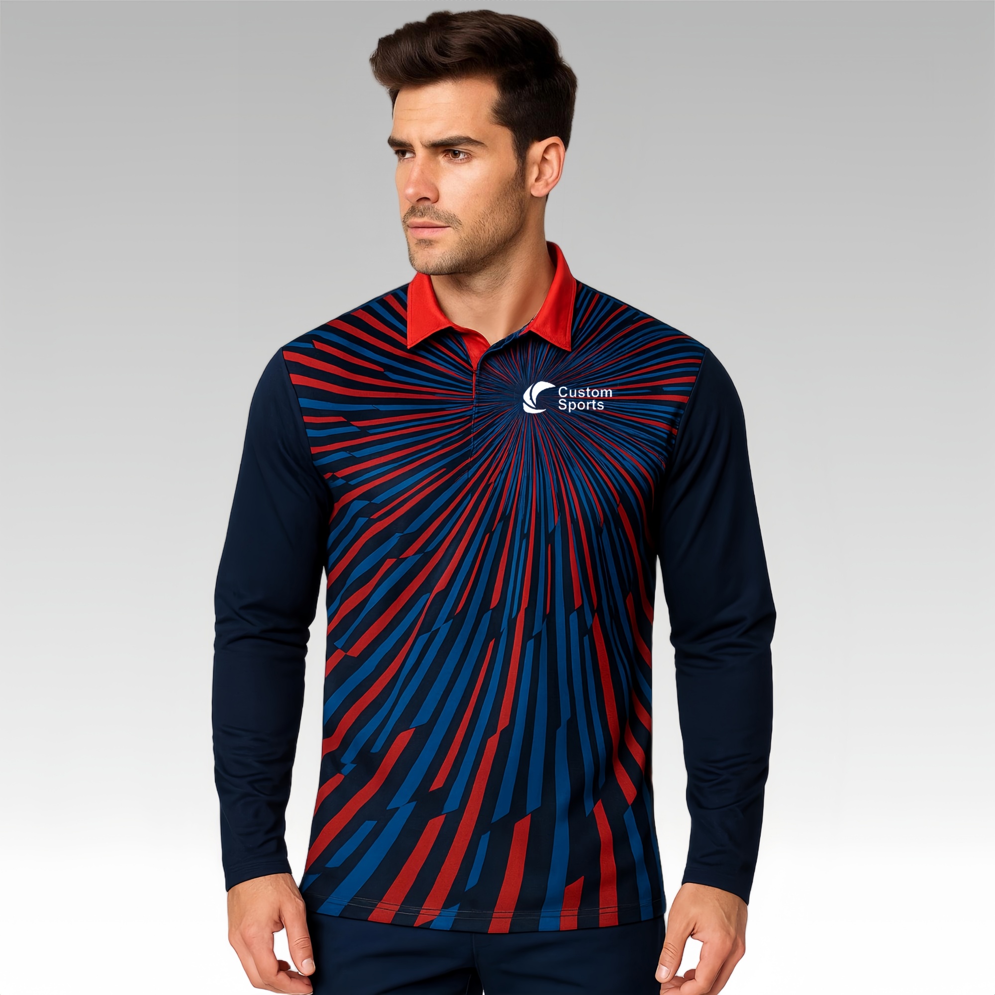 PCC848 - 100% Poly Micro Mesh Sublimated Sport Long Sleeves POLO