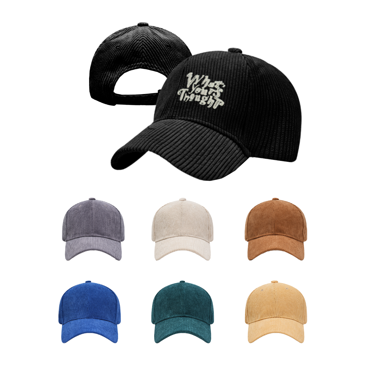 6 Panel Corduroy Baseball Cap