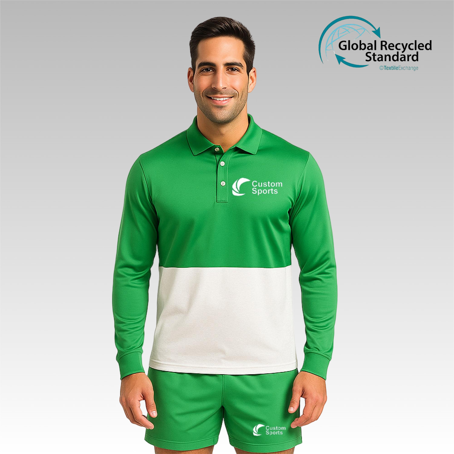 PCC854 - Unisex Adults RPET Milk Silk Sublimated Basic Long Sleeves POLO