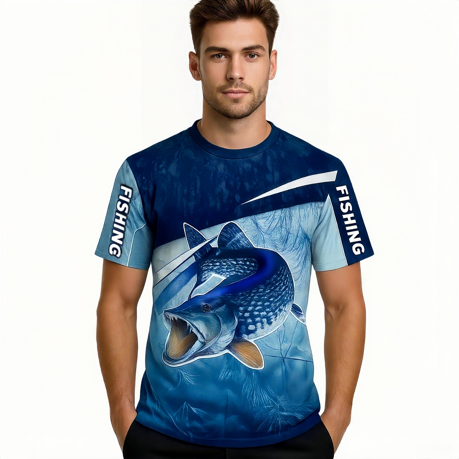 PCC927 - Men's Polyester Spandex Ice Silk Sublimated Sun Protection Fishing T-shirt