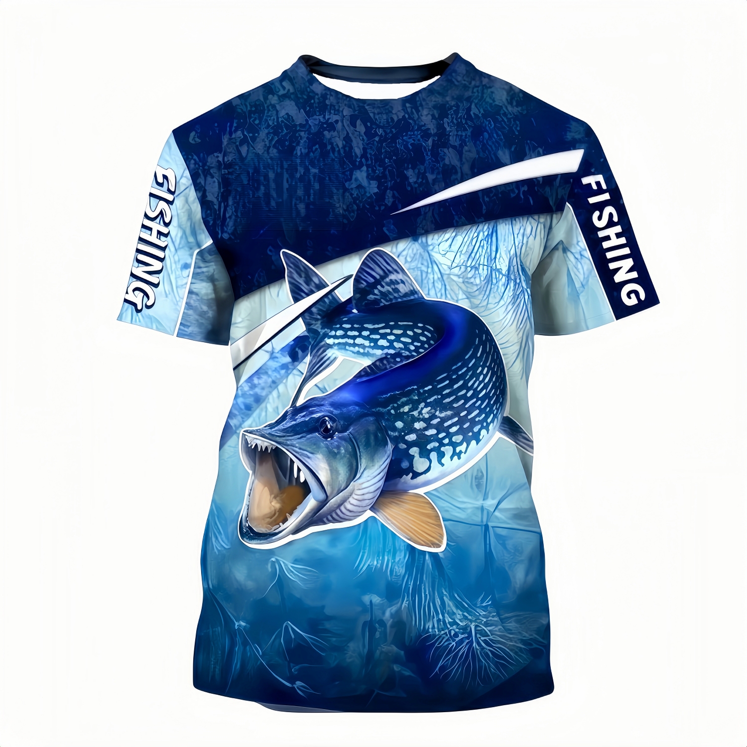 Men's Polyester Spandex Ice Silk Sublimated Sun Protection Fishing T-shirt