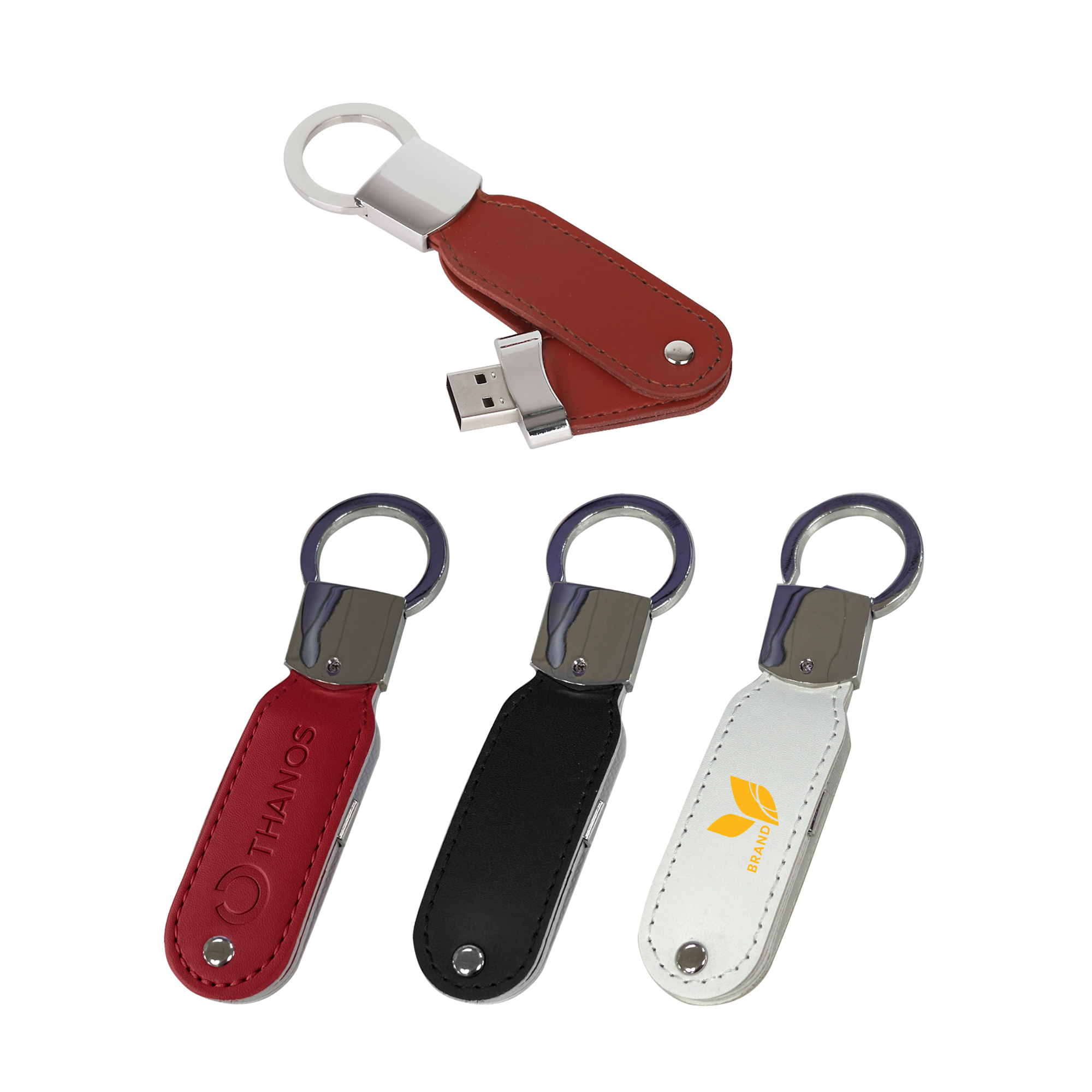 Leather Swivel Flash Drive