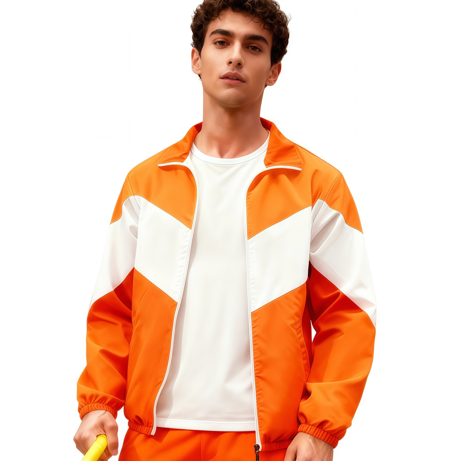 Unisex 100% Polyester 2-Layer Stand-up Collar Windbreaker