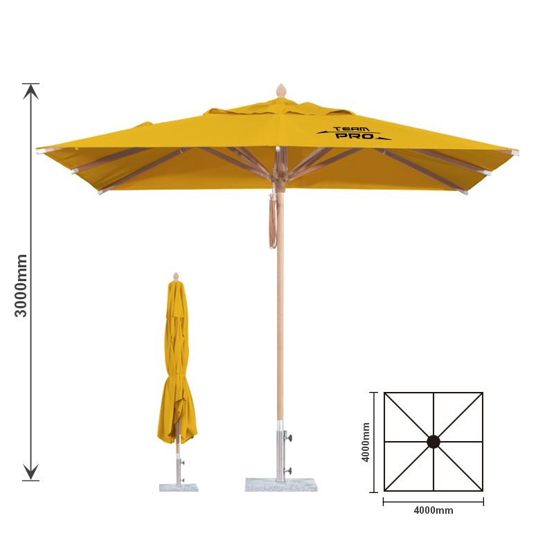 4x4m Wind-resistant Square Stock Colour Outdoor Umbrella