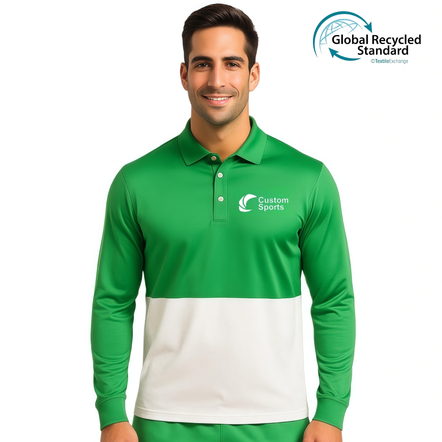 PCC854 - Unisex Adults RPET Milk Silk Sublimated Basic Long Sleeves POLO