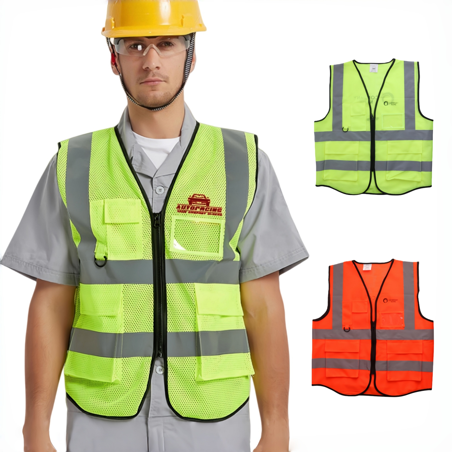 PCCH041 - Unisex Adults Hi-Vis Vest With Reflective Tapes and Functional Pockets