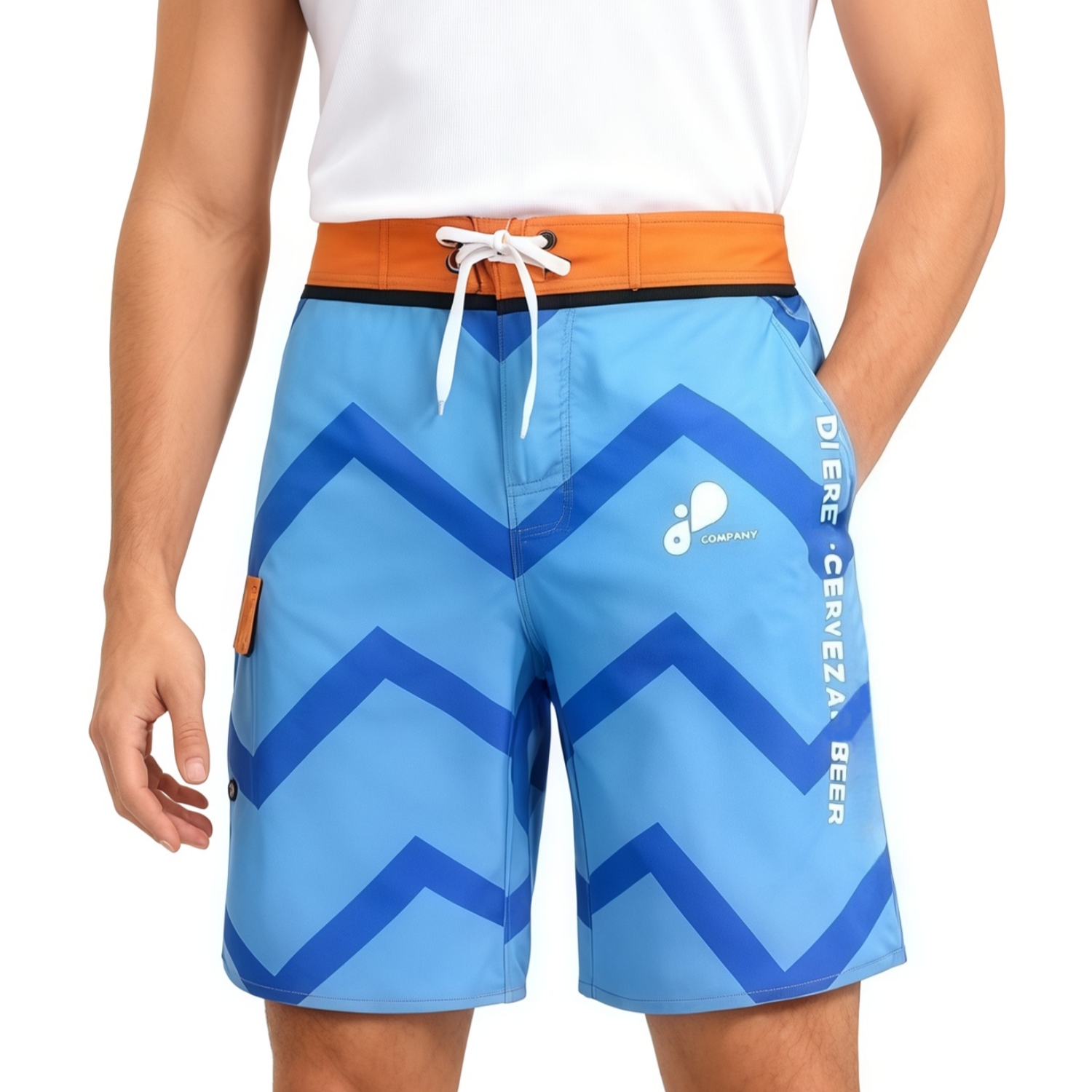 PCC132 - Men's Polyester Spandex Sublimated Swim Shorts Knee Length