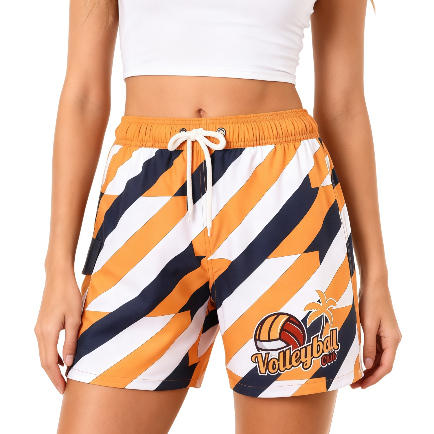PCC133 - Women's Polyester Spandex Sublimated Board Shorts With Drawstring and Pocket