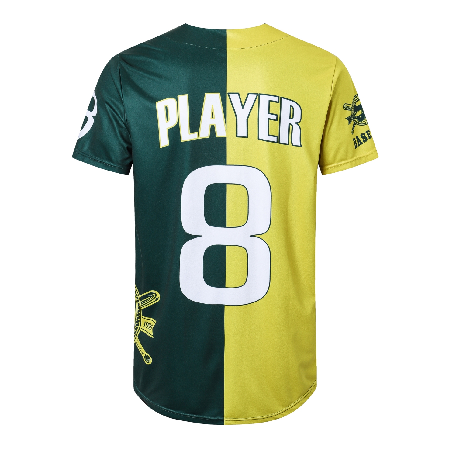 Men's 100% Polyester Sublimated Full-Button Baseball Jersey