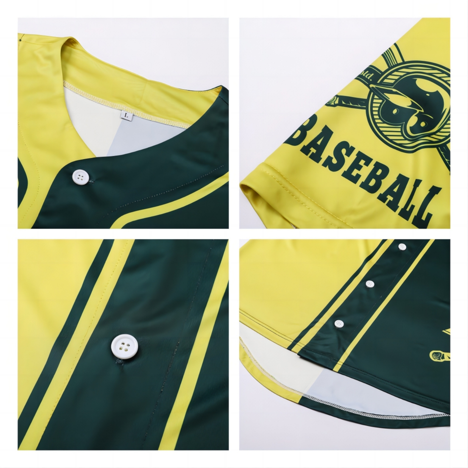 Men's 100% Polyester Sublimated Full-Button Baseball Jersey