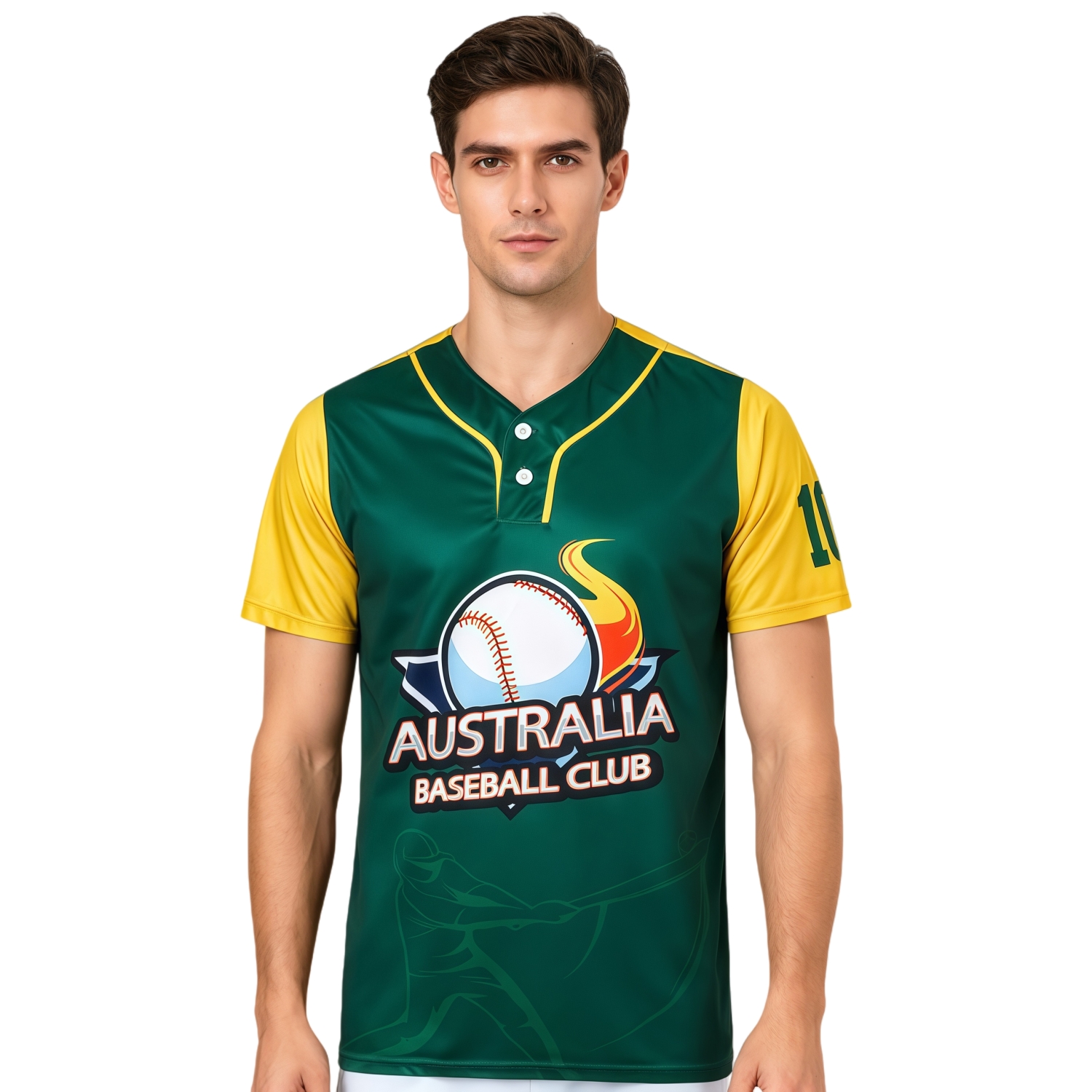 PCC710 - Men's 100% Polyester Sublimated 2-Button Baseball Jersey