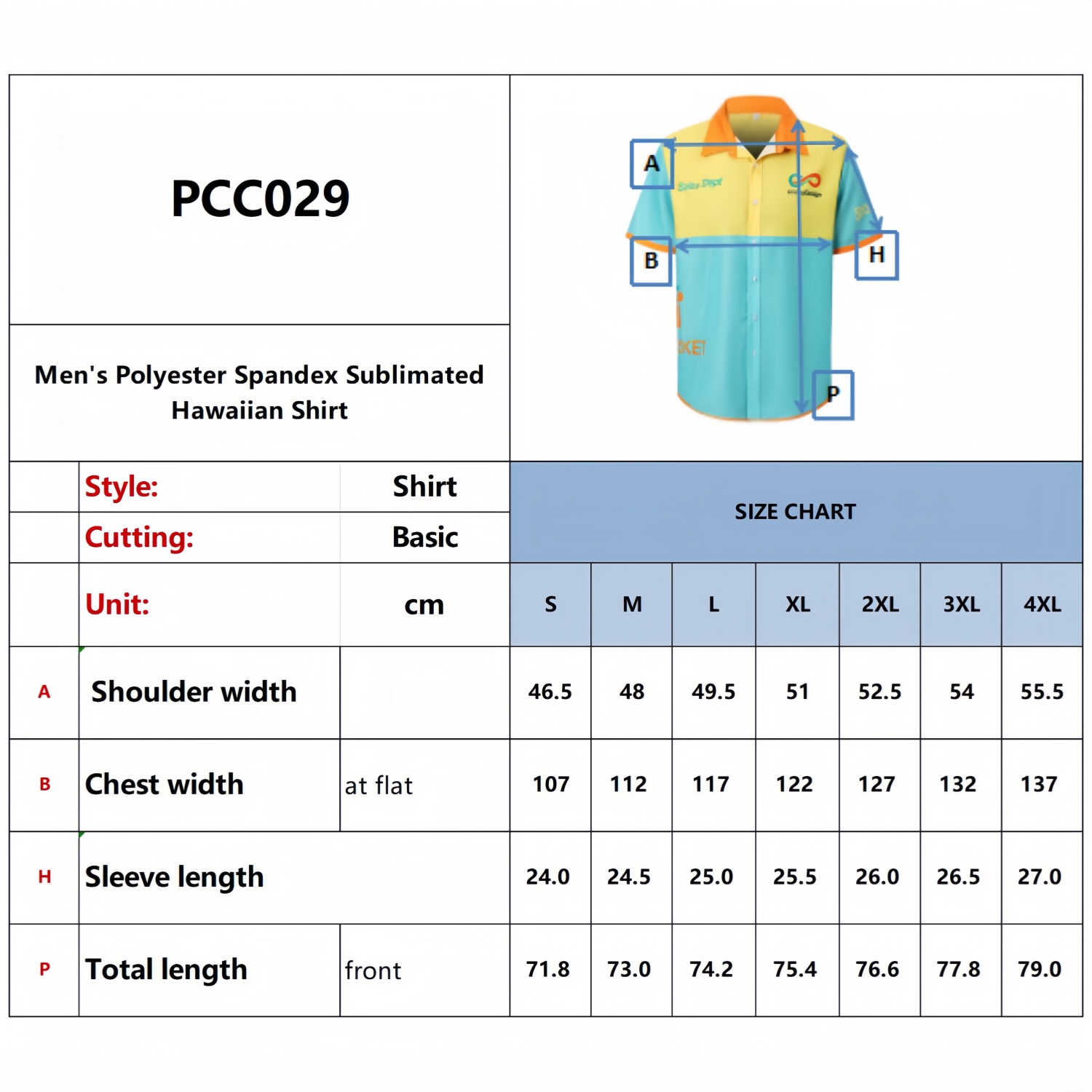 Men's Polyester Spandex Sublimated Hawaiian Shirt