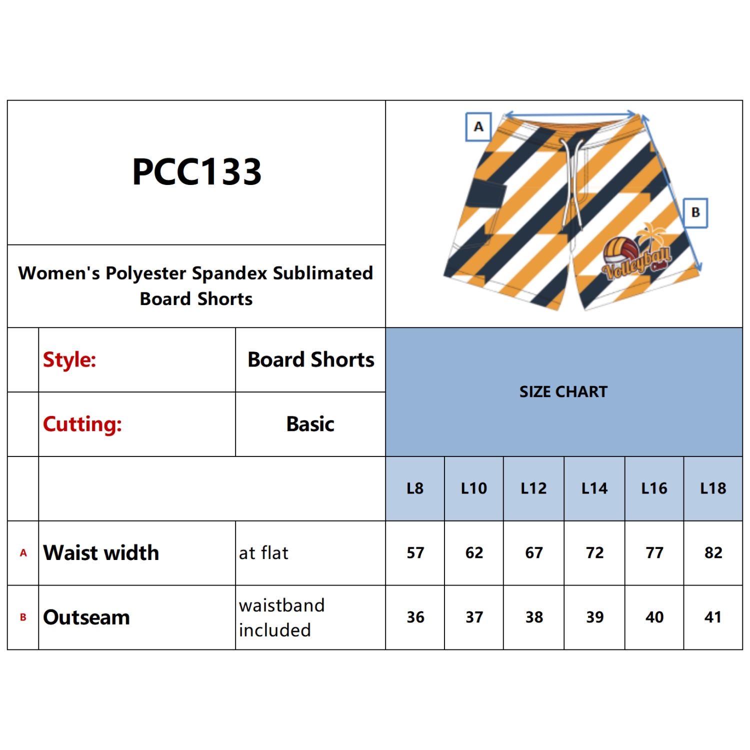 Women's Polyester Spandex Sublimated Board Shorts With Drawstring and Pocket