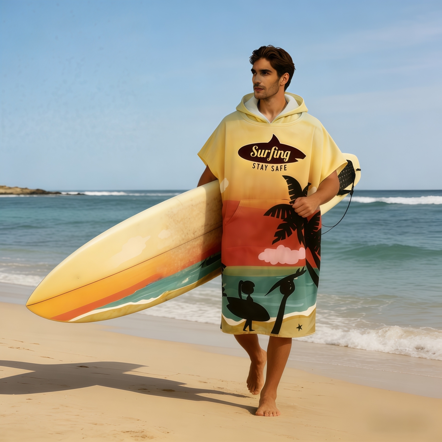 100% Cotton Sublimation Hoody Towel Surf Poncho