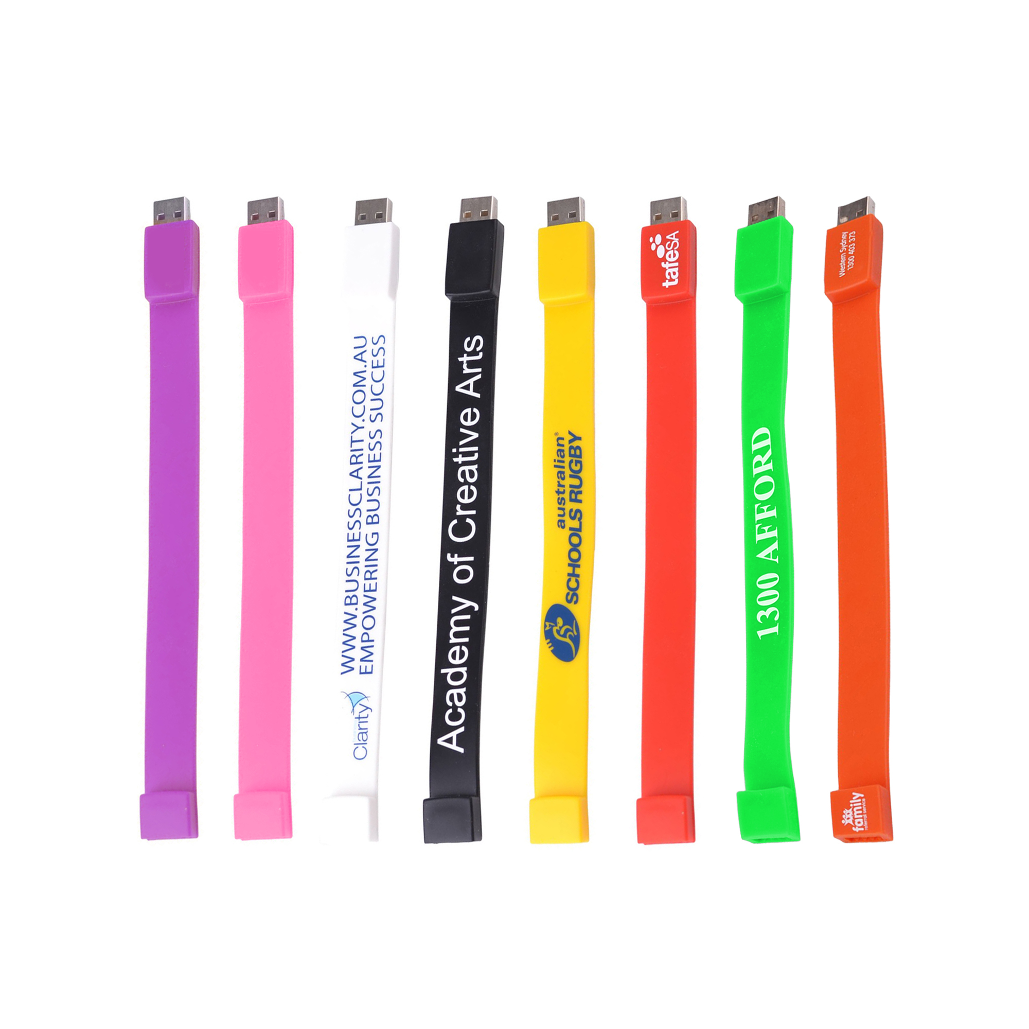 Rectangular Silicone Wristband Flash Drive