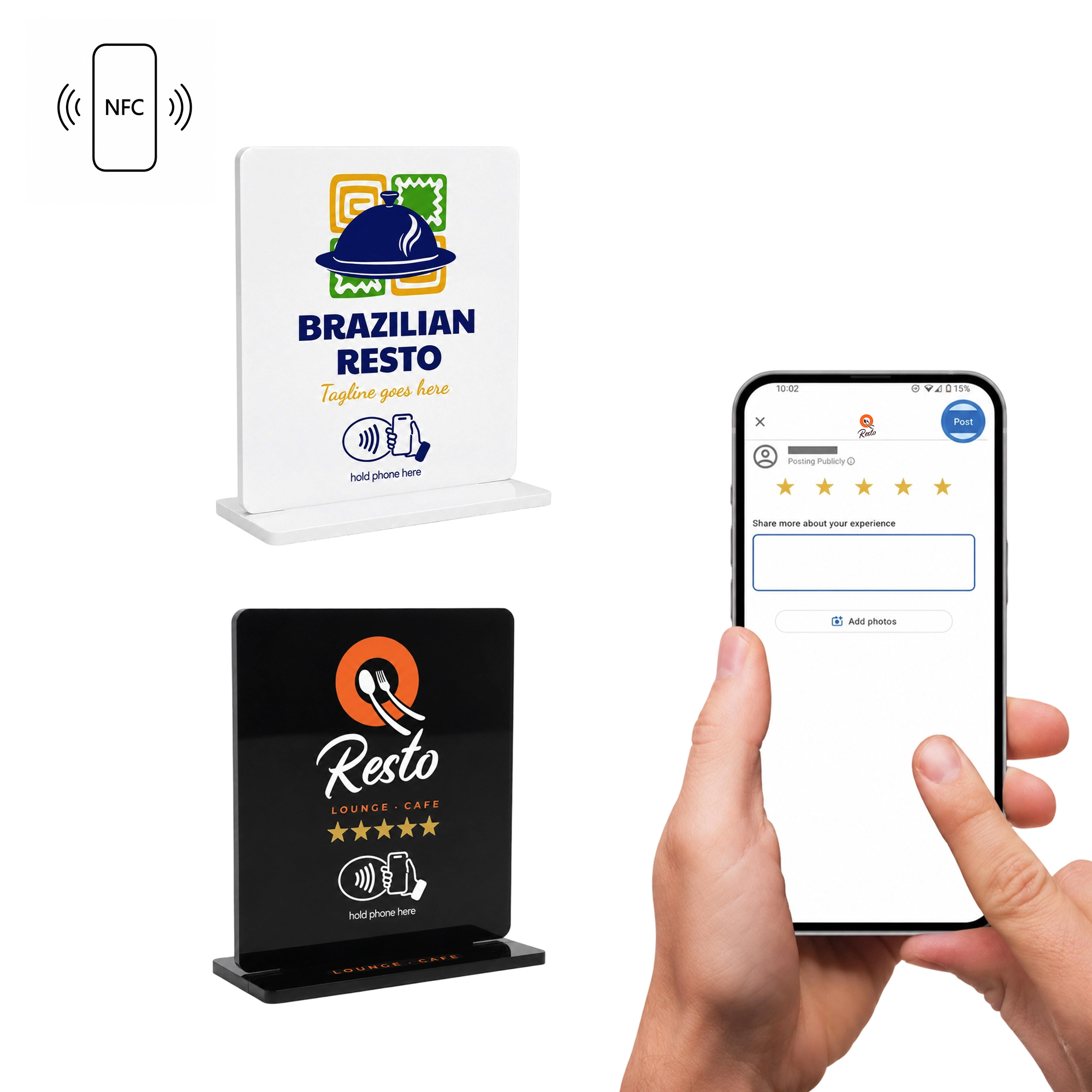 NFC Acrylic Menu Stand