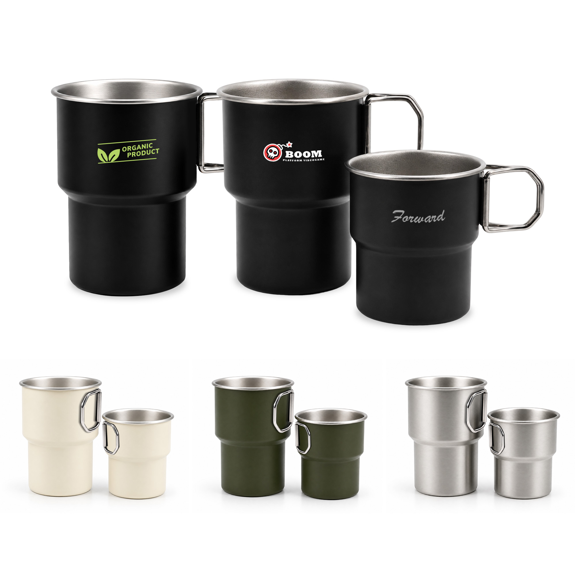 280ML/500ML Stainless Steel Camping Mug with Handle