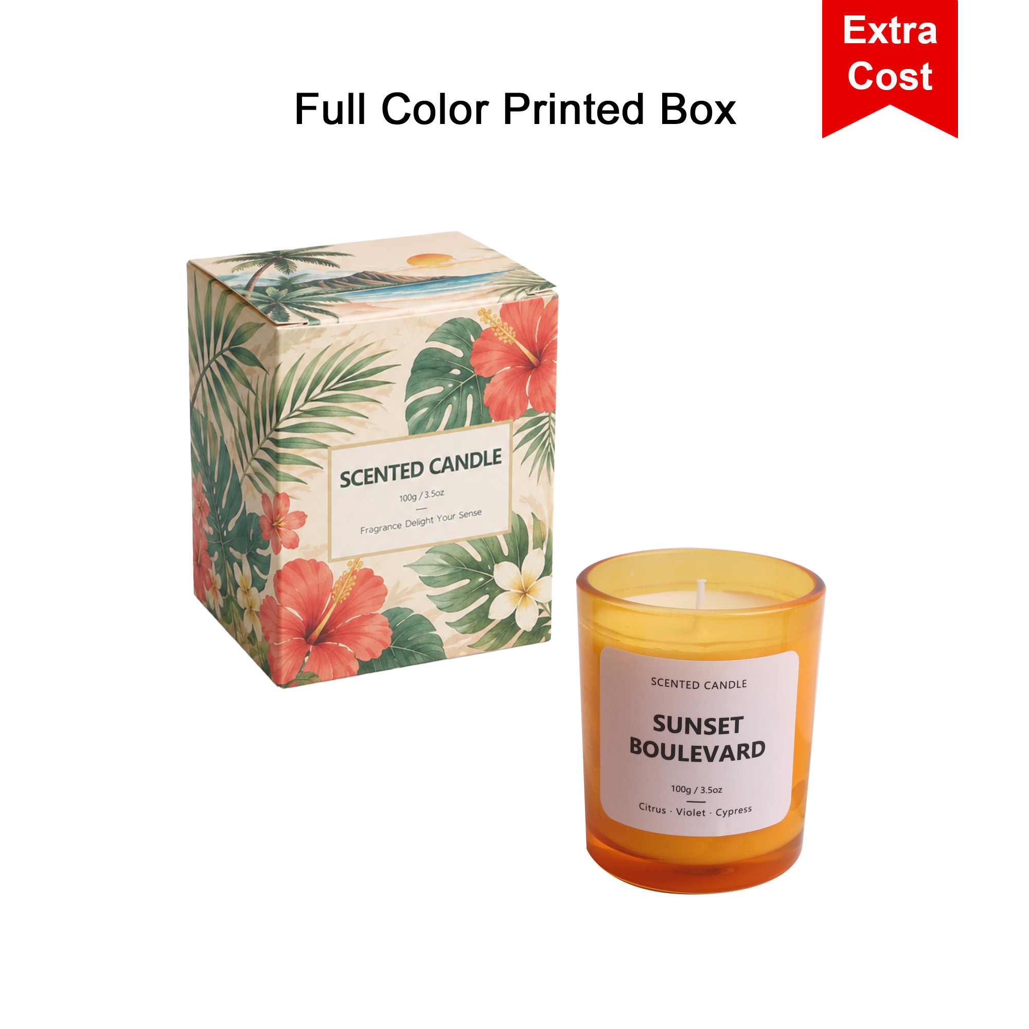 3.5oz Glass Candle in candle: soy wax, container: glass, a branded candles printed with your logo (view 5)