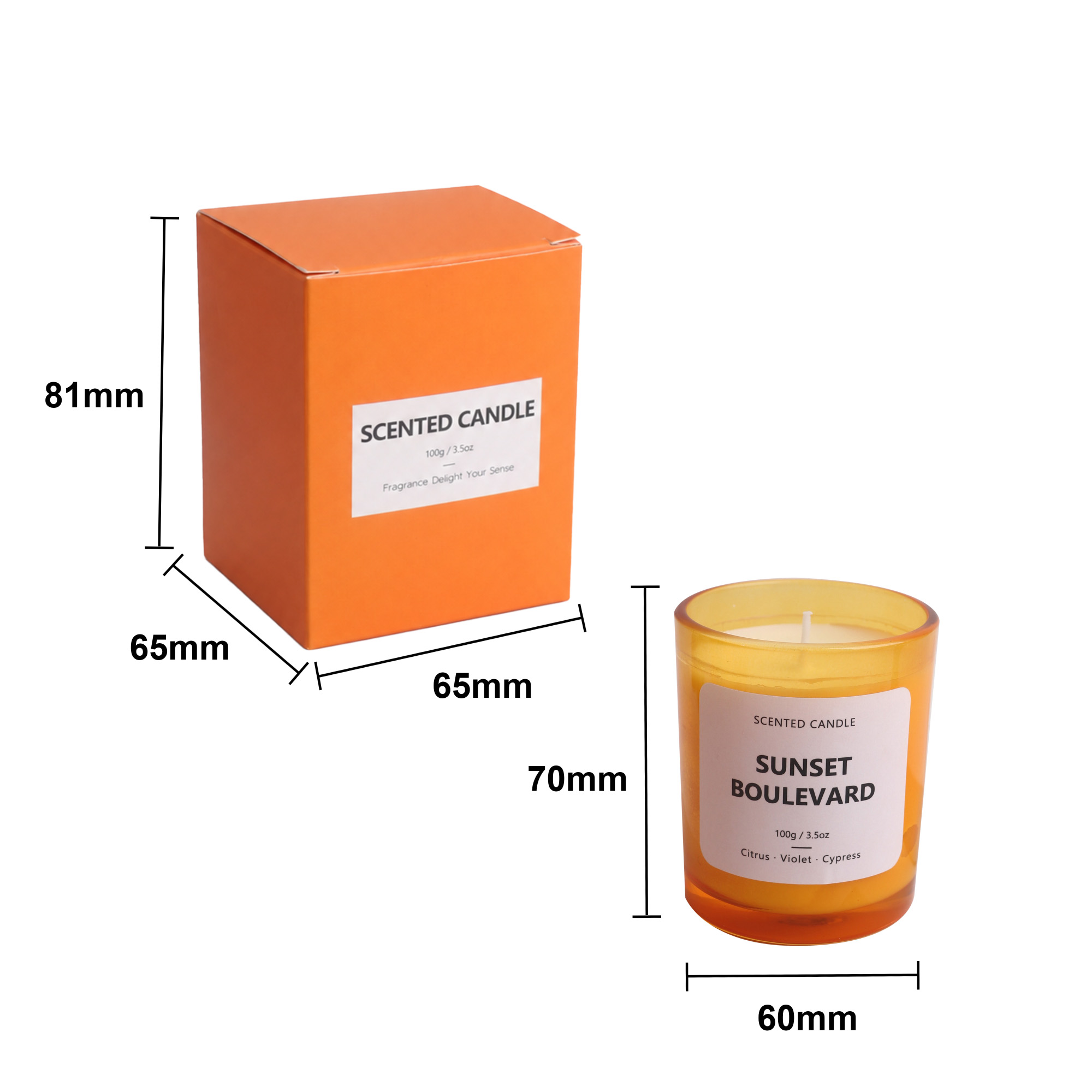3.5oz Glass Candle in candle: soy wax, container: glass, a branded candles printed with your logo (view 4)