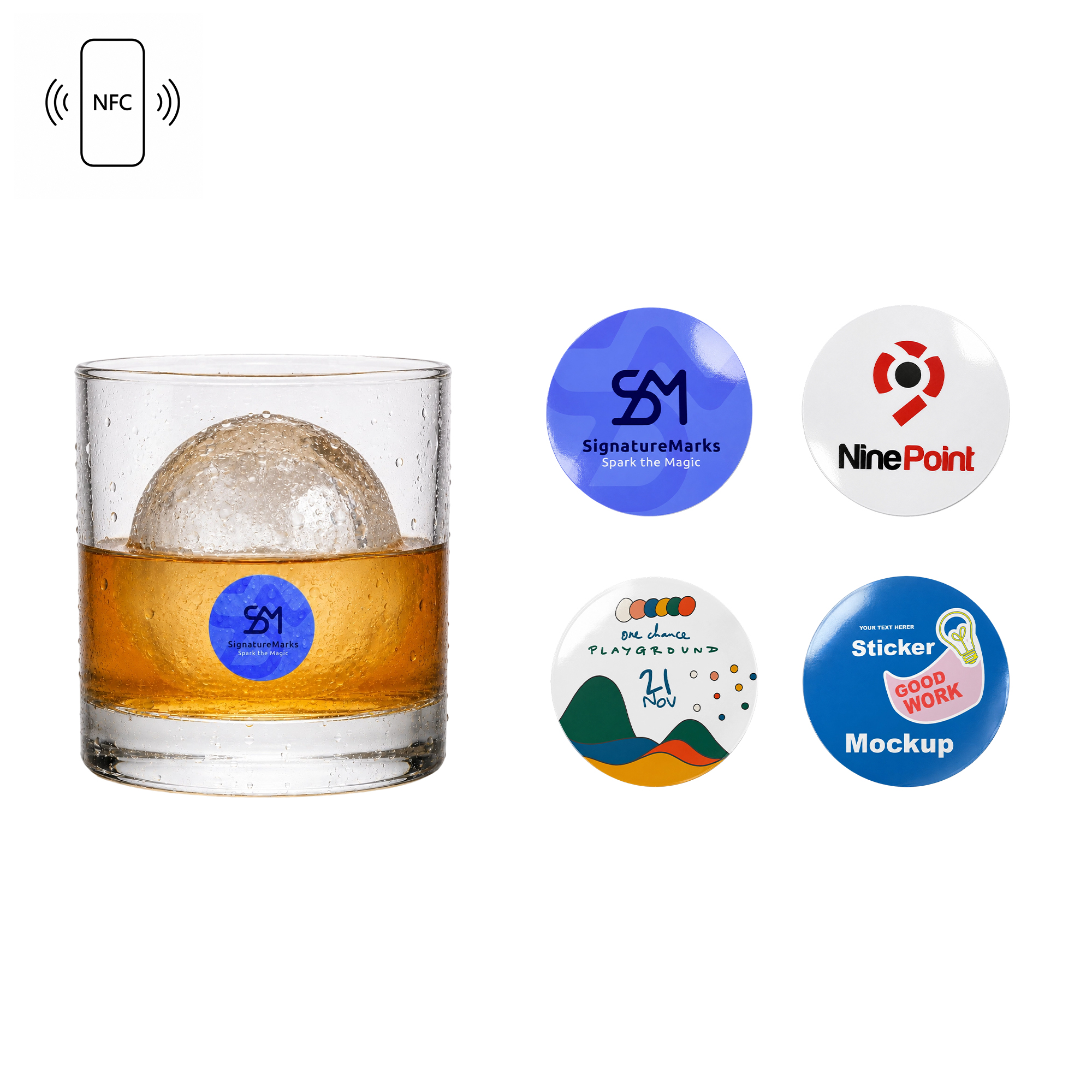 NFC Custom PET Stickers - branded promotional product