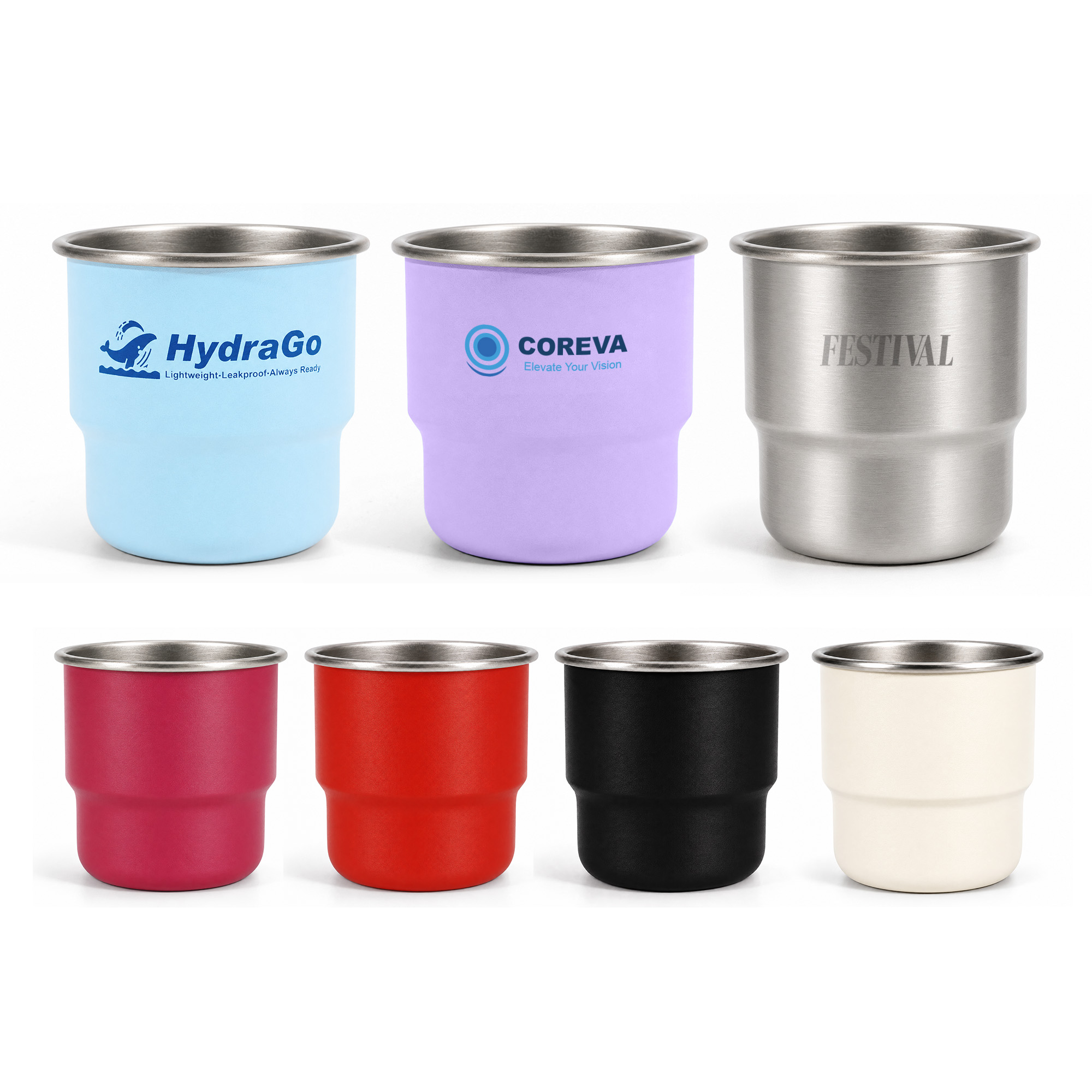 PCD867 - 250ML Single Wall Stainless Steel Round Bottom Camping Mug
