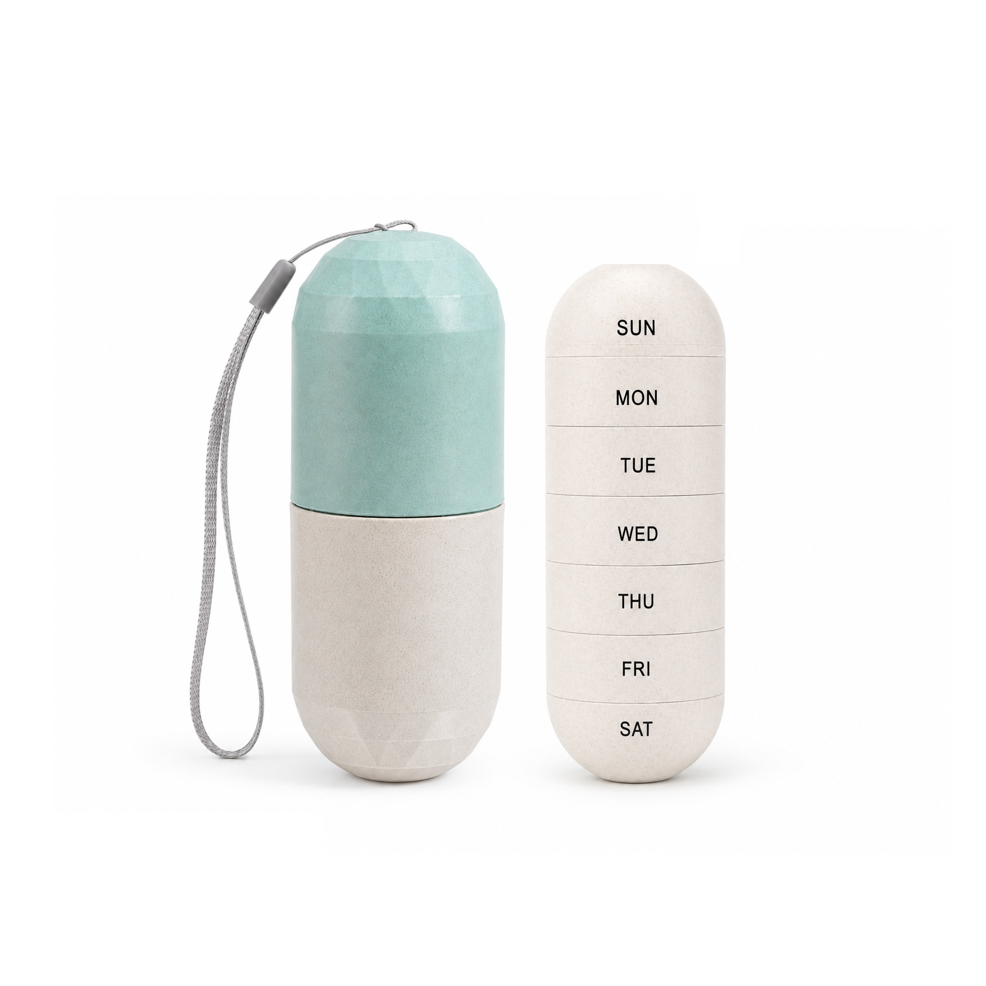 Wheat Straw Capsule Shape Pills Organizer