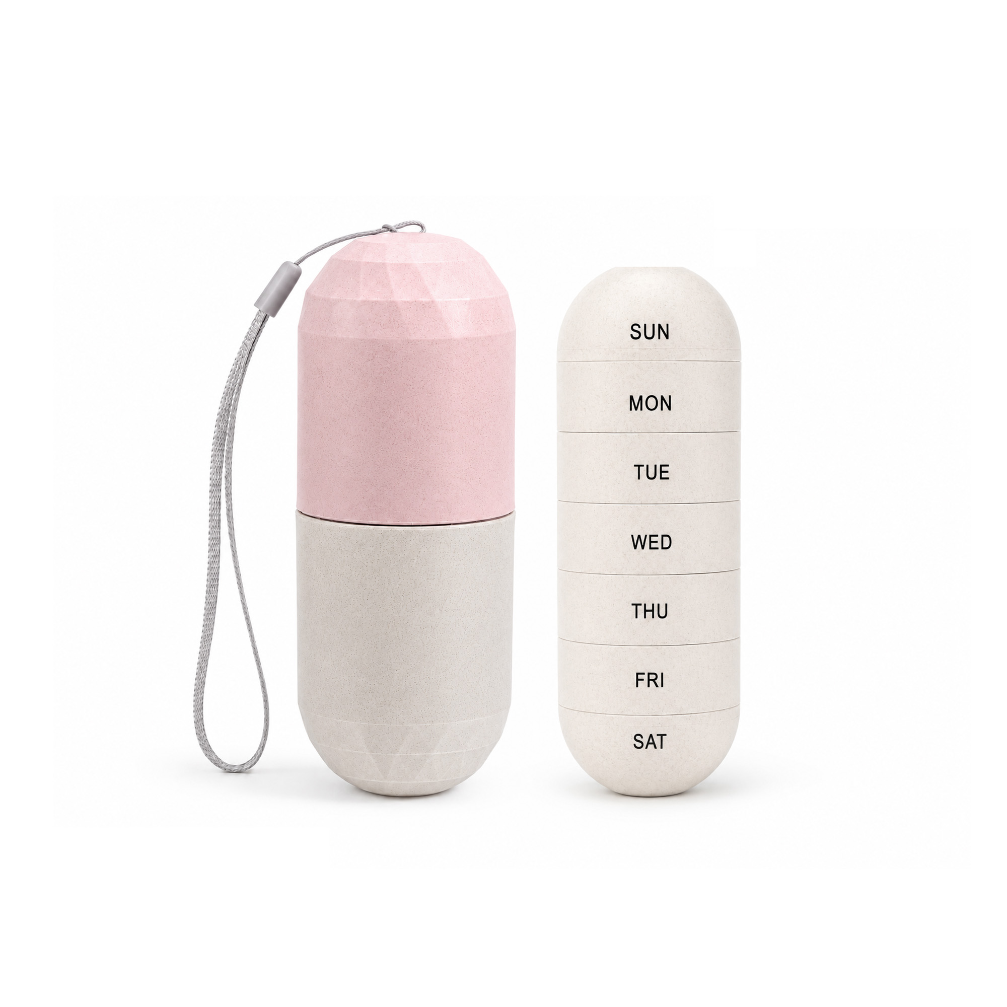 Wheat Straw Capsule Shape Pills Organizer