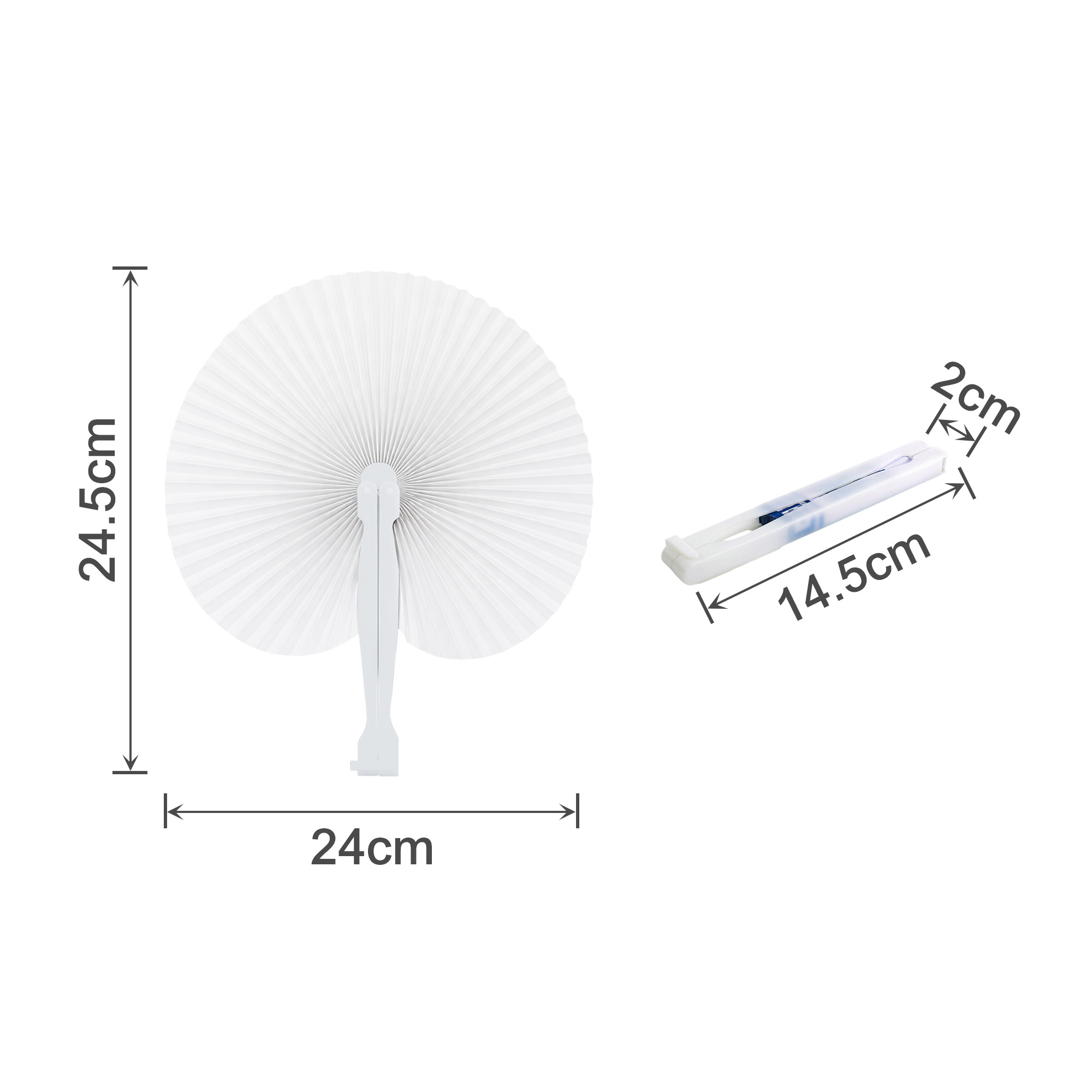 Peach Shape Plastic Handle Paper Fan